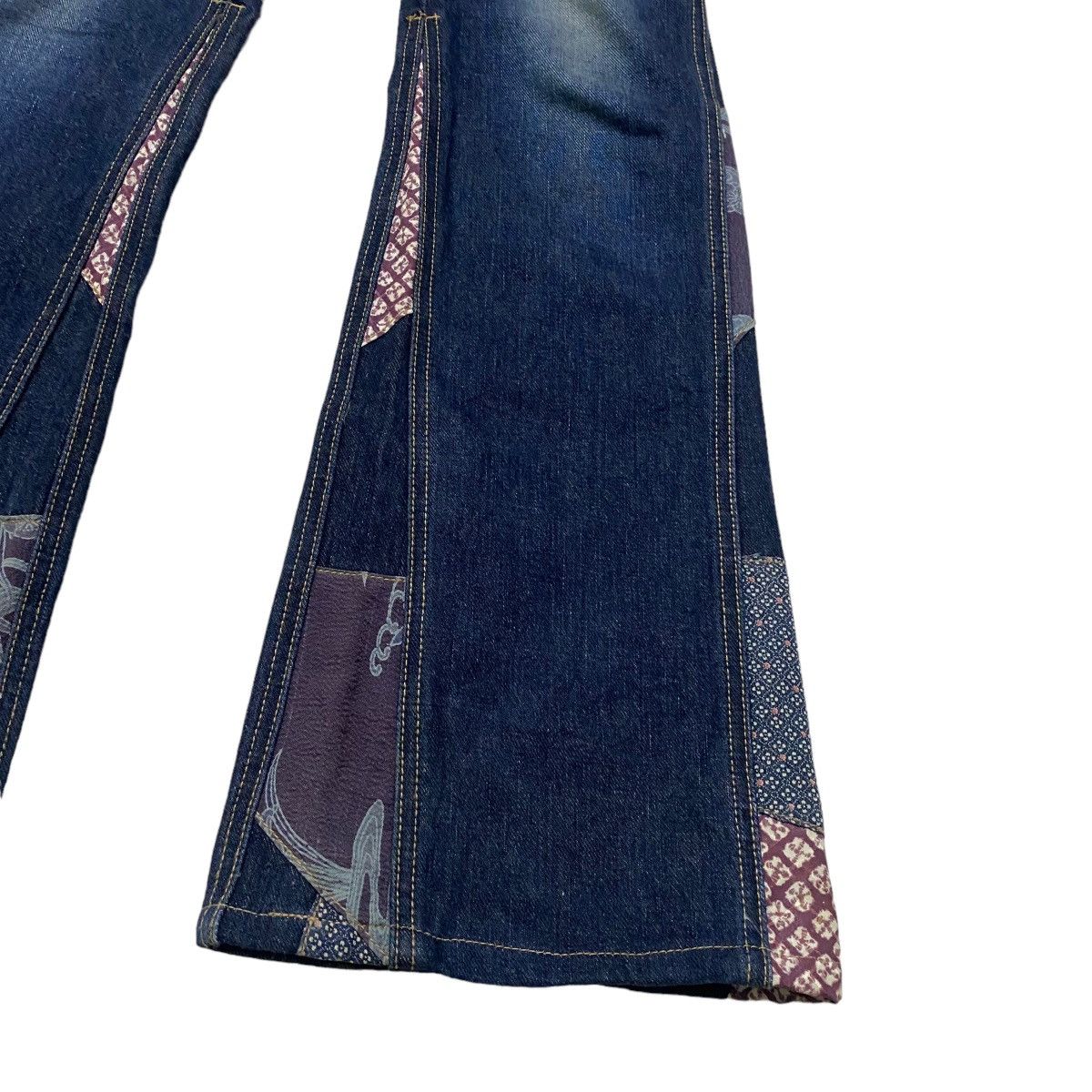 Japanese Brand SCANDAL COWBOY Denim Super Flare Patchwork Jeans Size US 28 / EU 44 - 9 Thumbnail