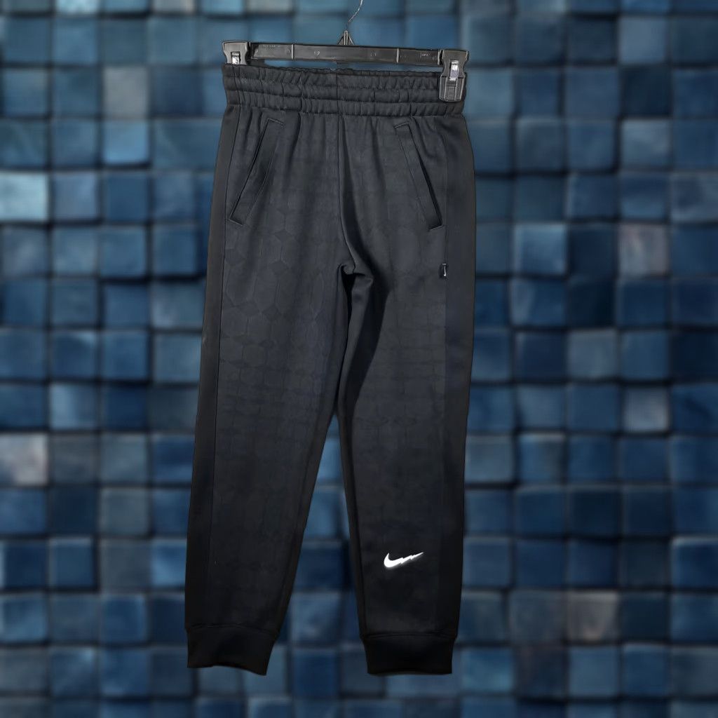 Nike Nike Pants Kid Small Black Hexagon Pattern Zip Pockets Joggers Cuffs FD3127-010 Size US 29 - 1 Thumbnail