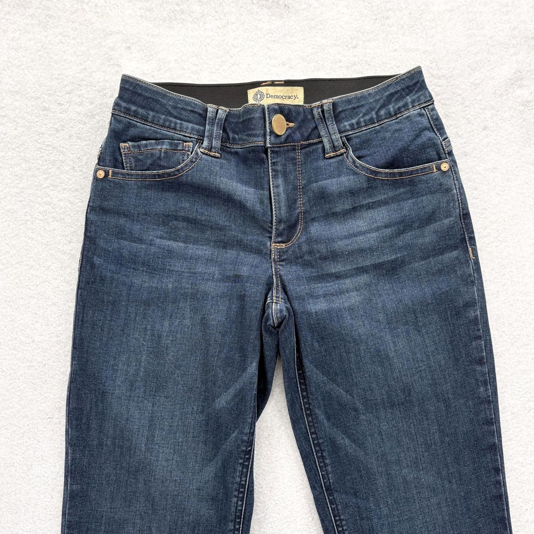 Vintage Democracy Ab Solution Bootcut Jeans Womens 4 Blue Dark Wash Mid Rise Stretch Size 27" / US 4 / IT 40 - 2 Thumbnail