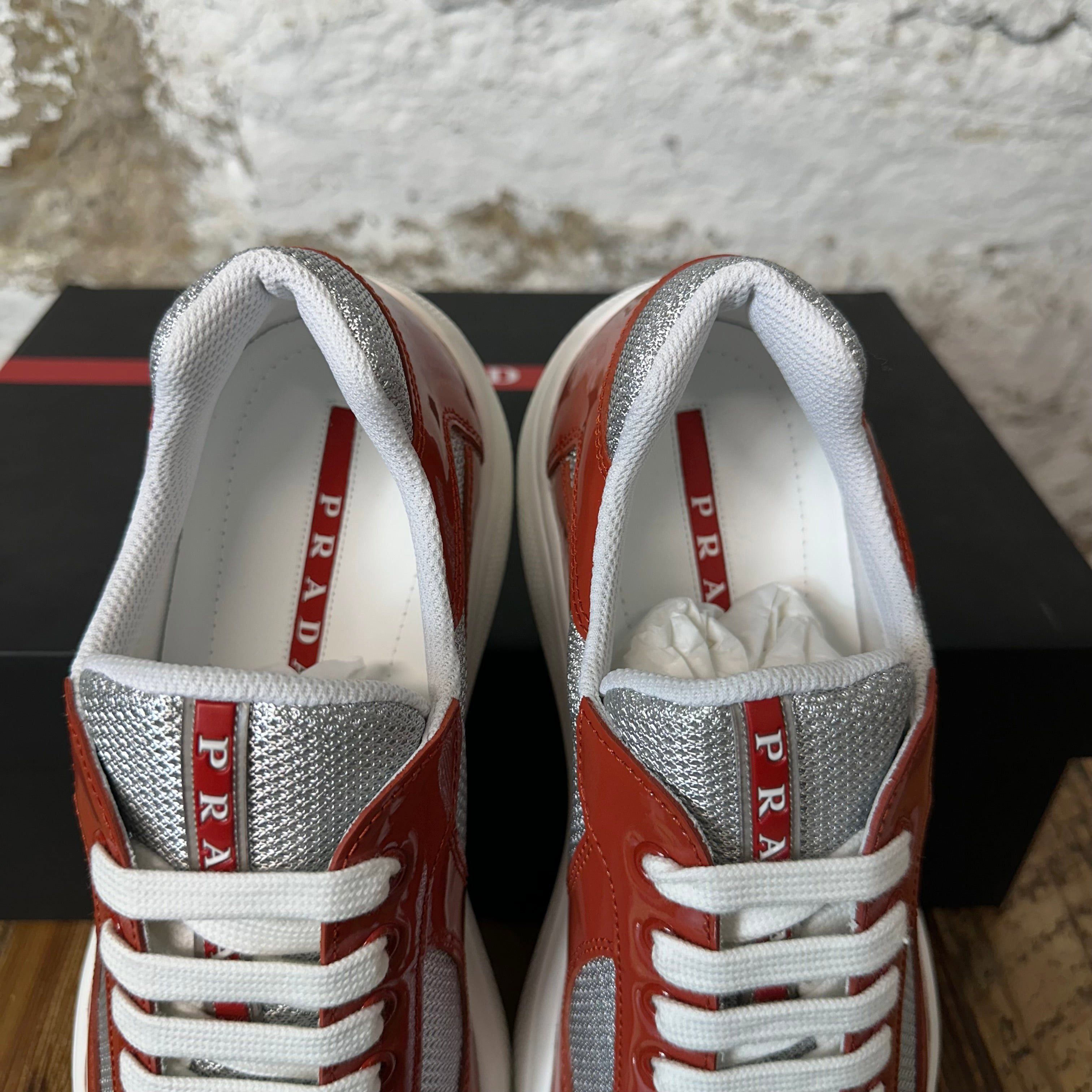 Prada Prada Americas Cup Rame Red Patent Sneaker Size 7 NEW Size US 7 / EU 40 - 4 Thumbnail