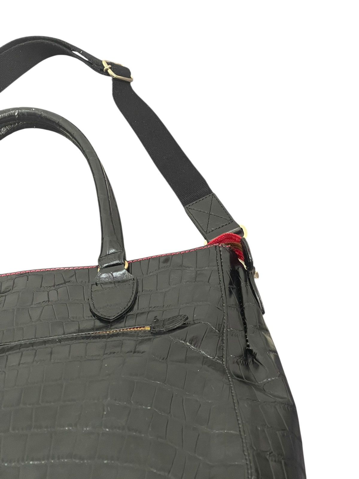 Genuine Leather Crocodle Embossed Leather mConcerto Tote Shoulder Bag 2🟩2 Size ONE SIZE - 18 Thumbnail