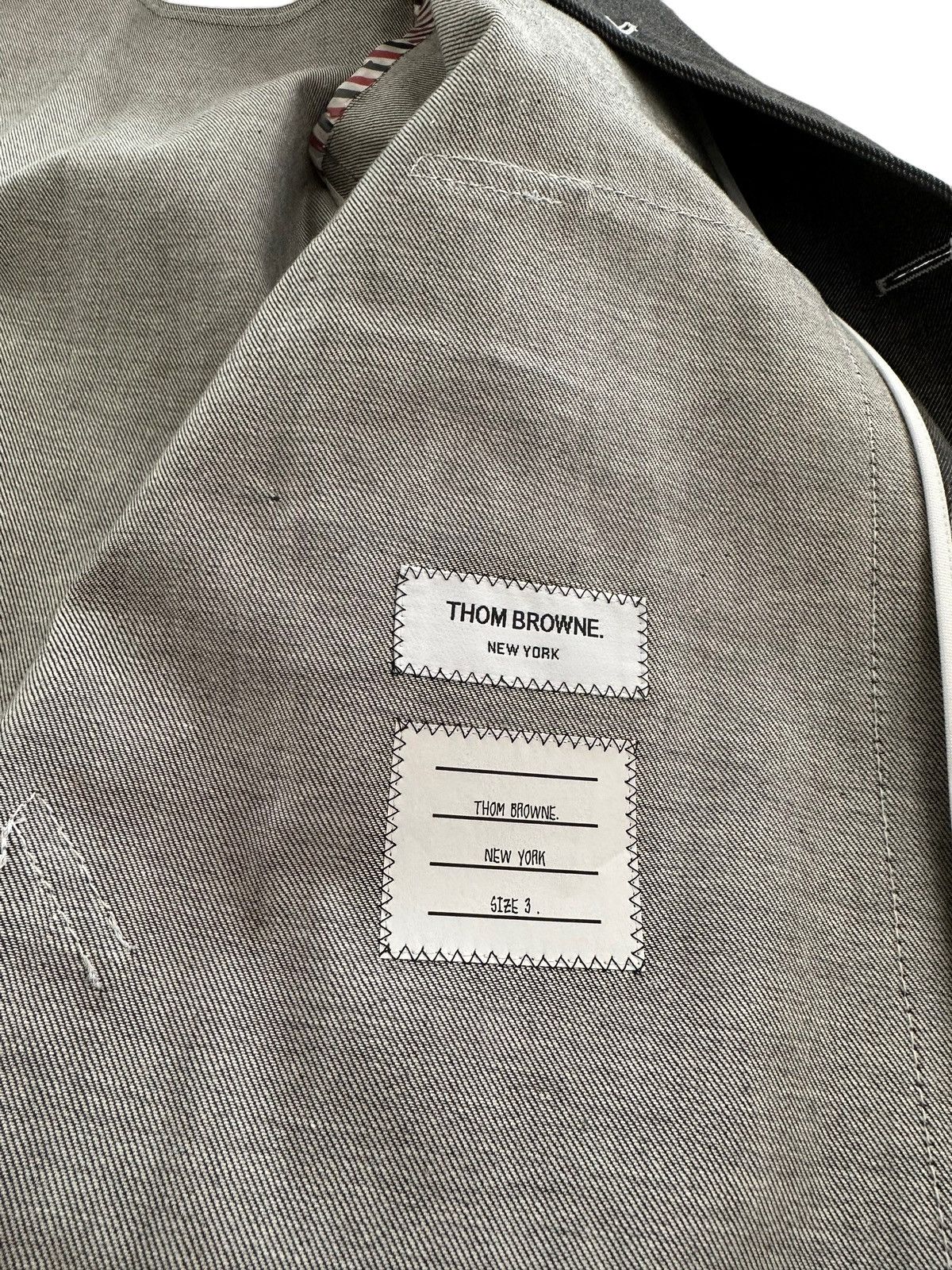 Thom Browne Sz3 Japanese Denim Round Collar Pocket Jacket Size US L / EU 52-54 / 3 - 11 Thumbnail