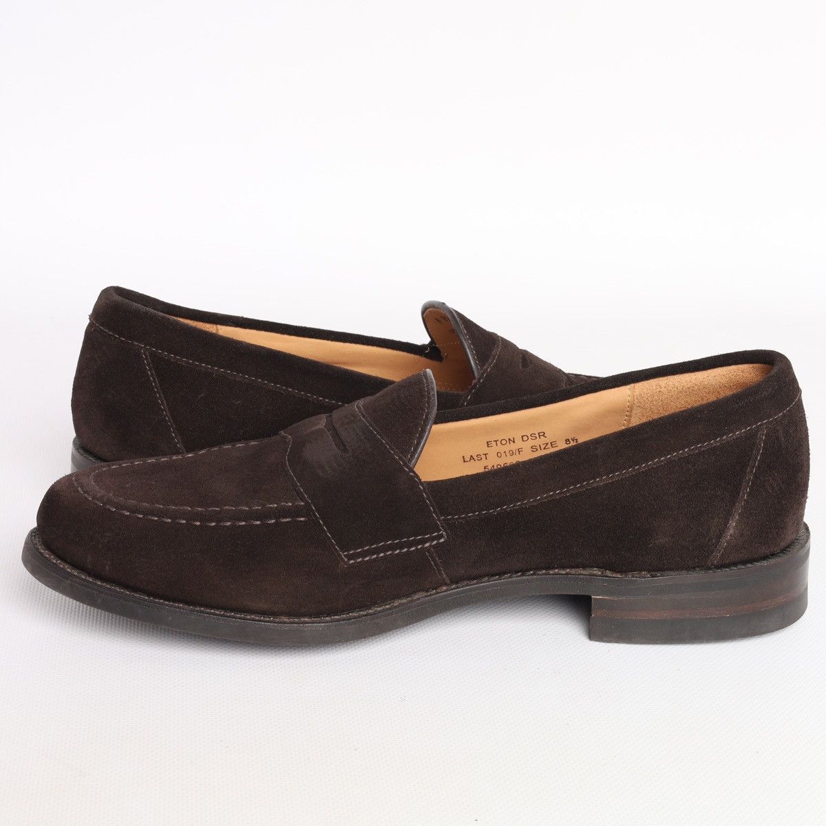 Loake Suede Penny Loafers Brown 8.5 uk Eton Shoes display picture 2