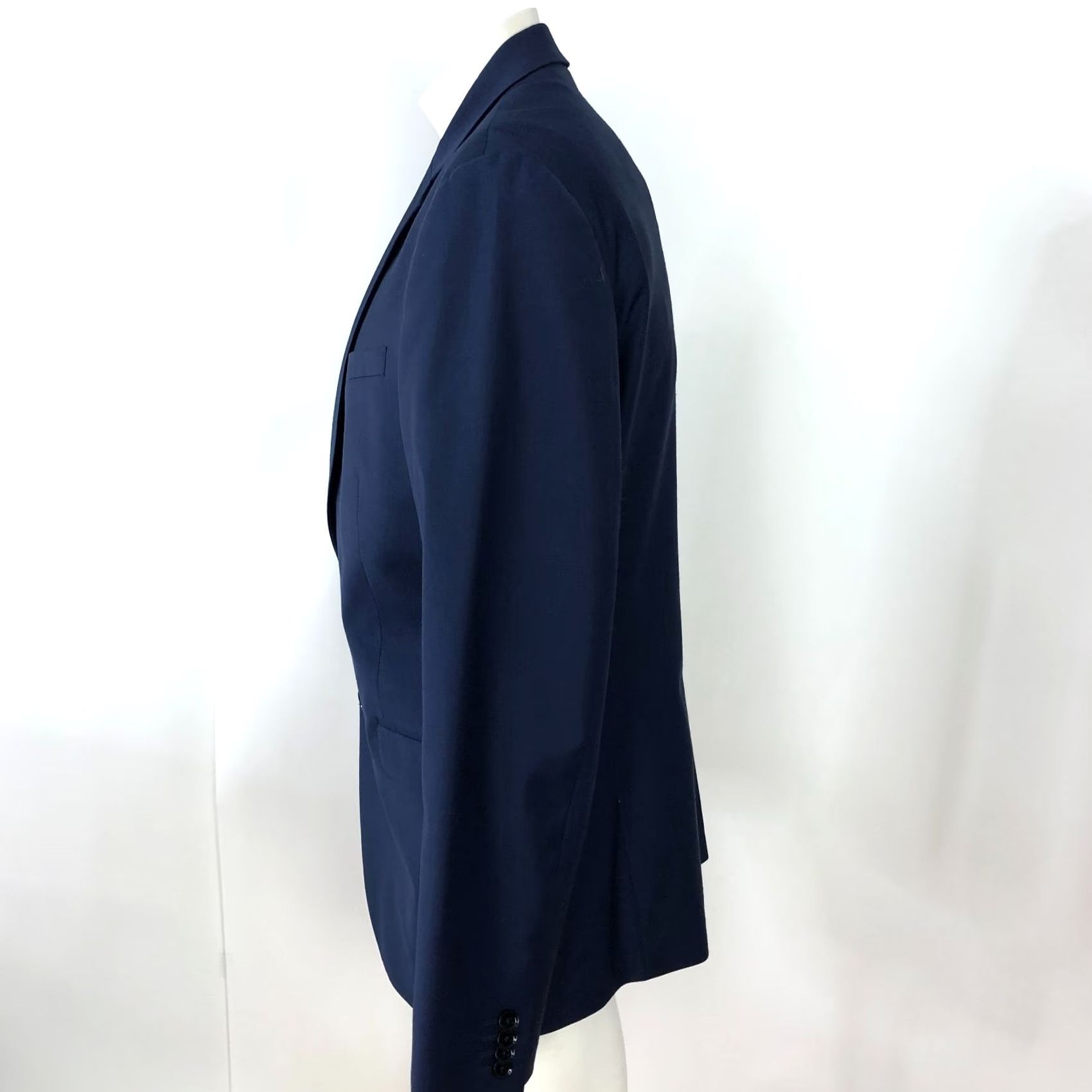 Express Express Slim Fit Wool Blend Two Button Blazer Jacket Blue Mens 40 Regular Notch Lapel 4-Button Front Single-Breasted Vintage N/A Size 40R - 2 Thumbnail