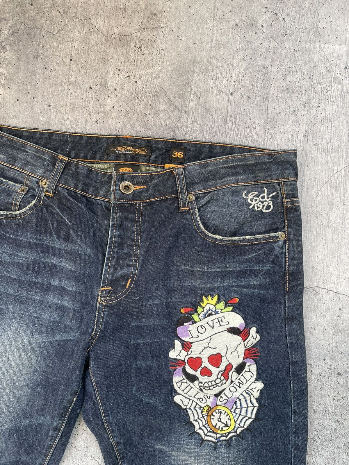 Ed Hardy × Japanese Brand × Vintage Vintage Ed Hardy Jeans Big logo Y2K Size US 36 / EU 52 - 8 Thumbnail