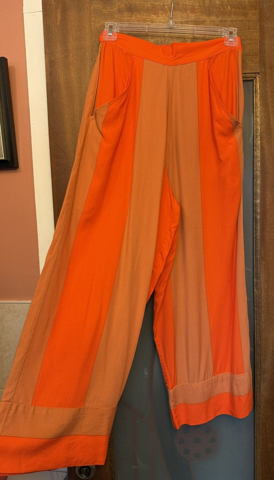 Lovers and Friends Lovers + FRIENDS Orange Colorblock Rayon Wide Leg Capri Pant Size 26" / US 2 / IT 38 - 4 Thumbnail