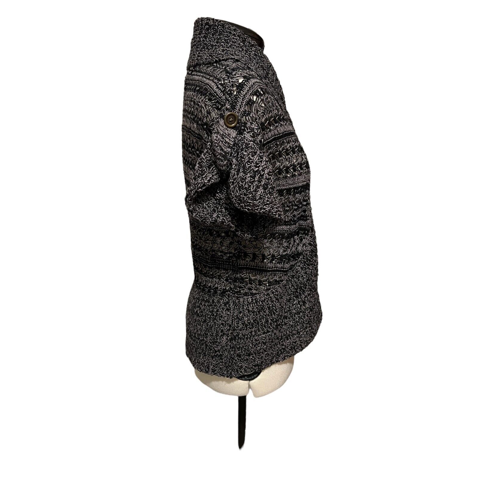 Other MUDD Loose Knit Women’s Black & Gray Open Front Cardigan Sm Size S / US 4 / IT 40 - 3 Thumbnail