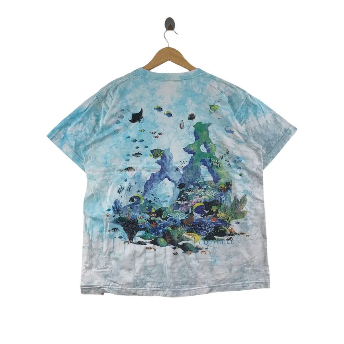 Vintage Vintage 90’ FLYBEANS CORAL REEF Aquatic Paradise Tee Shirt Size L / US 10 / IT 46 - 3 Thumbnail