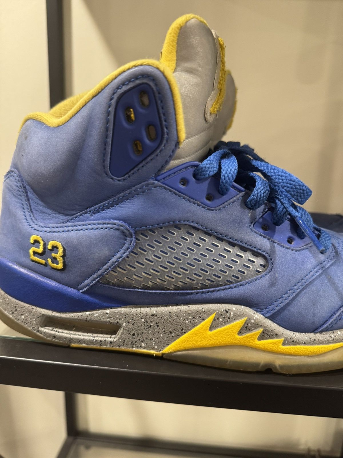 Jordan Brand Nike Air Jordan 5 Laney Varsity Royal JSP Blue Yellow Size US 8 / EU 41 - 7 Thumbnail