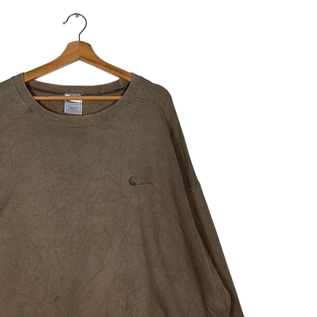 Nike NIKE Silver Tag Small Swoosh Logo Brown Sweatshirt #1517-C68 Size US XL / EU 56 / 4 - 4 Thumbnail