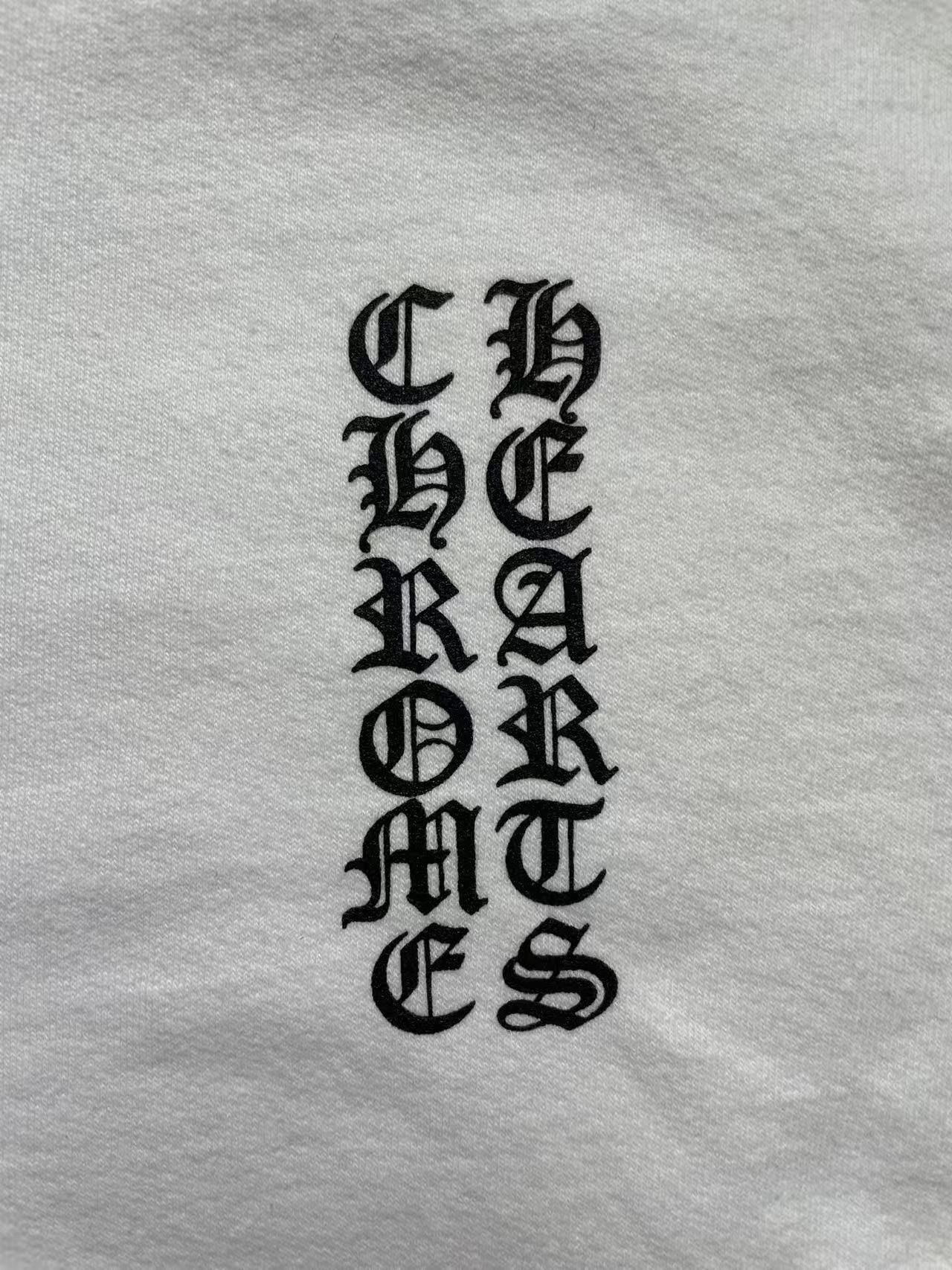 Chrome Hearts Chrome Hearts Vertical Logo White Pullover Hoodie Size US L / EU 52-54 / 3 - 3 Thumbnail