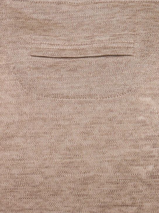 Z Zegna o1lsvrm0525 Oasi Linen T-Shirt in Light Taupe Size US L / EU 52-54 / 3 - 5 Thumbnail