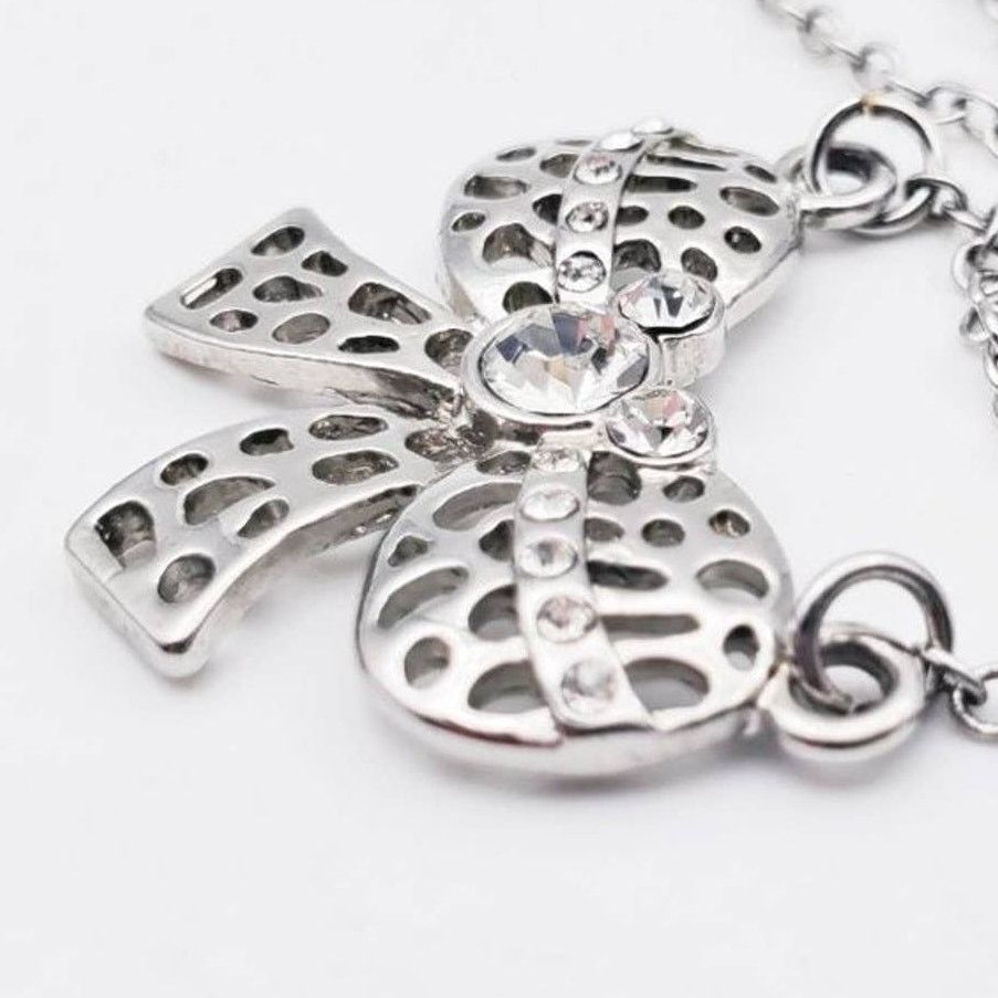 Disney Disney Mickey Silver Bow Necklace Rhinestone Elegant Size ONE SIZE - 4 Thumbnail