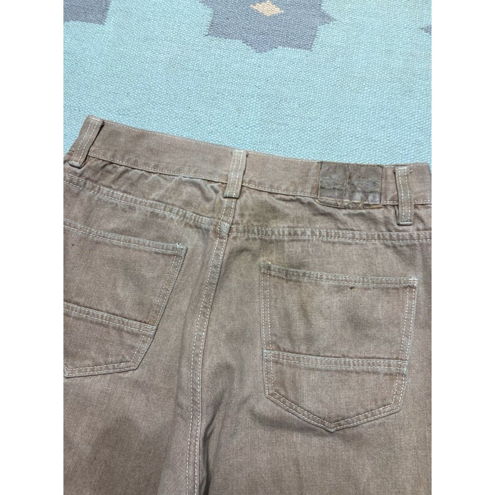 Vintage VINTAGE Godbody Jeans Hip Hop Wide-Leg Baggy 34x31 Mens Brown 90s or 2000s Skater Ships Pipes? Size US 34 / EU 50 - 3 Thumbnail