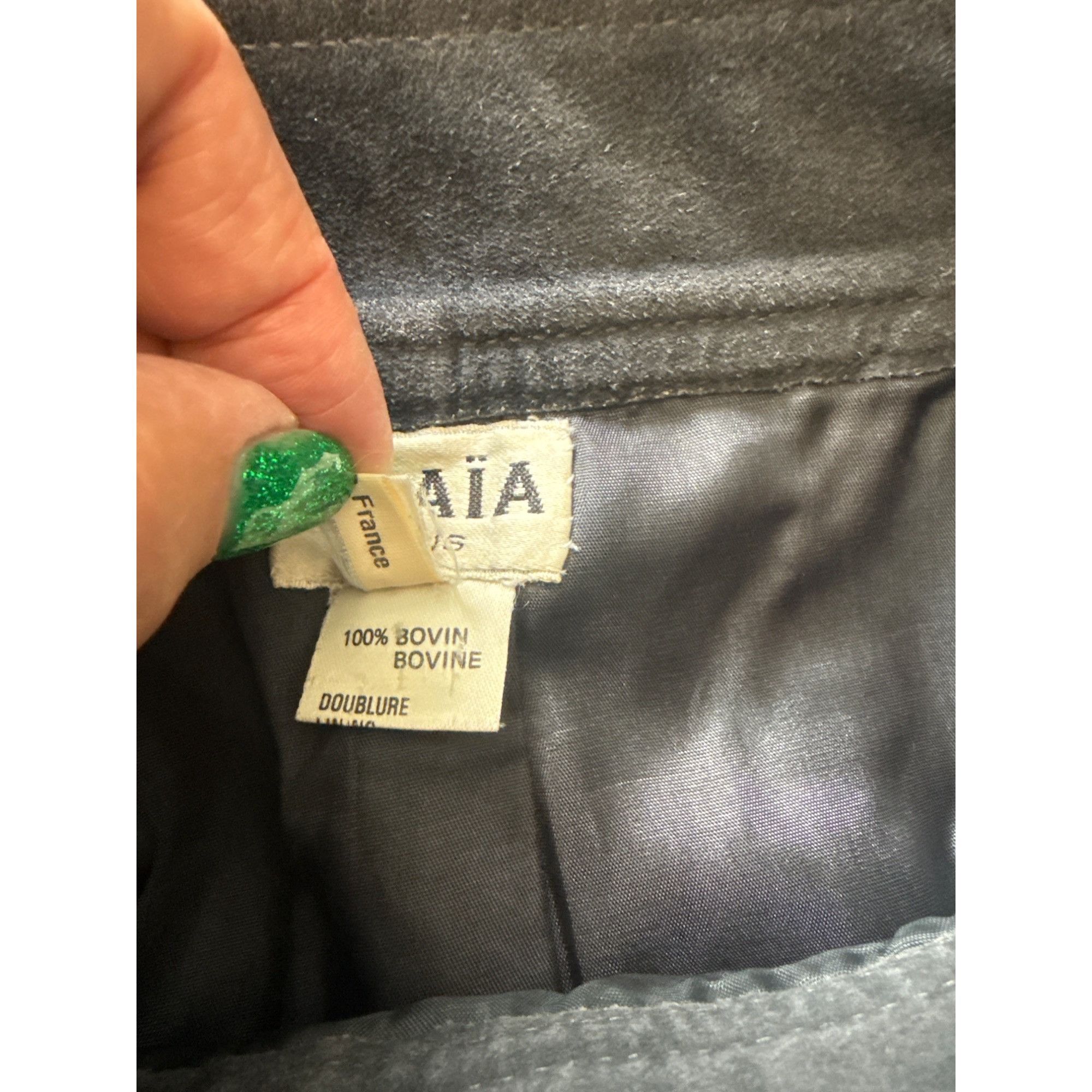 Designer Alaïa Paris Vintage Gray Suede High Waist Skirt Size 38 Made Size 27" / US 4 / IT 40 - 5 Thumbnail