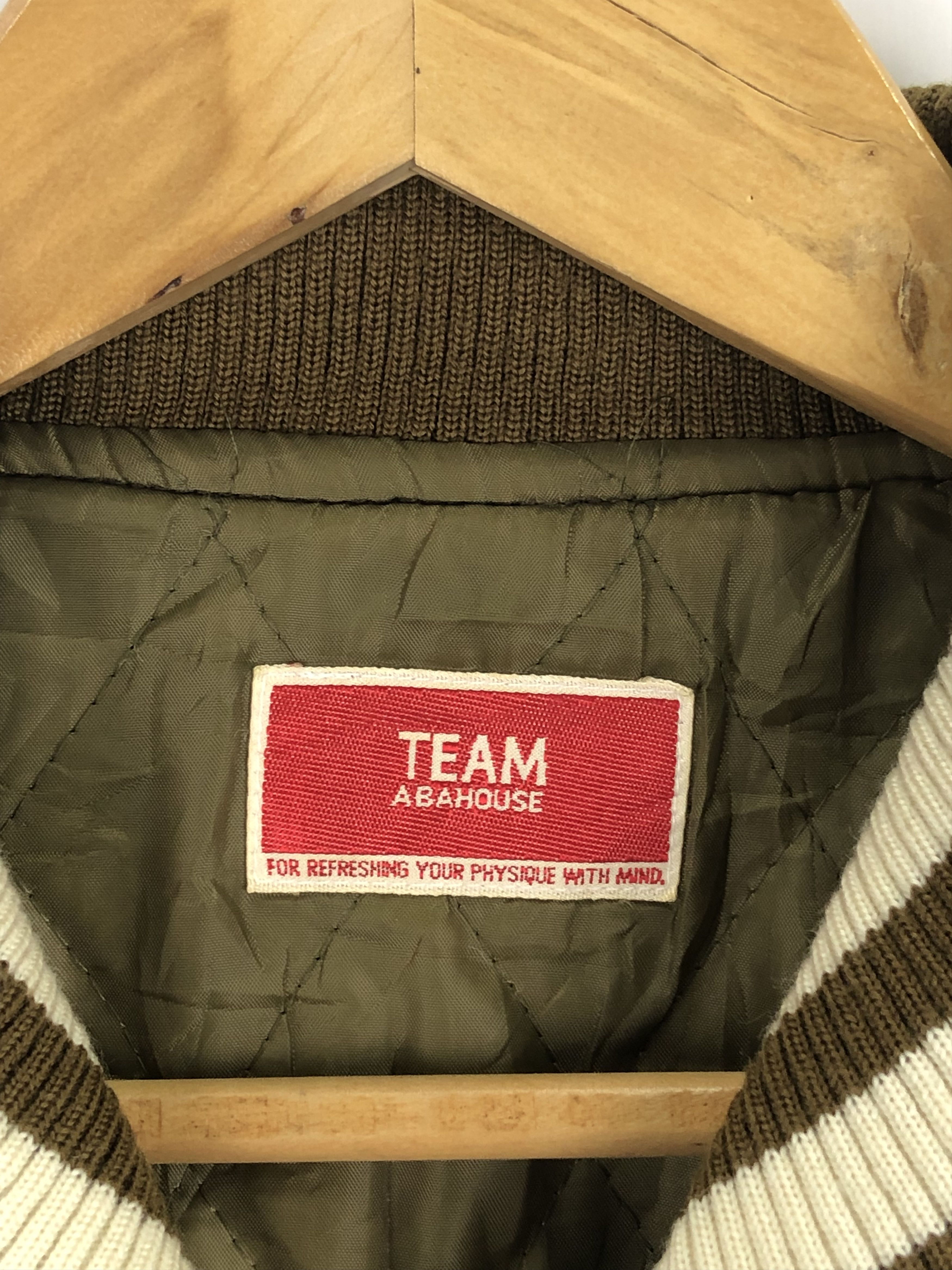 ABAHOUSE Vintage 90s Abahouse Wool Varsity Jacket Brown V0430 Size US L / EU 52-54 / 3 - 7 Thumbnail