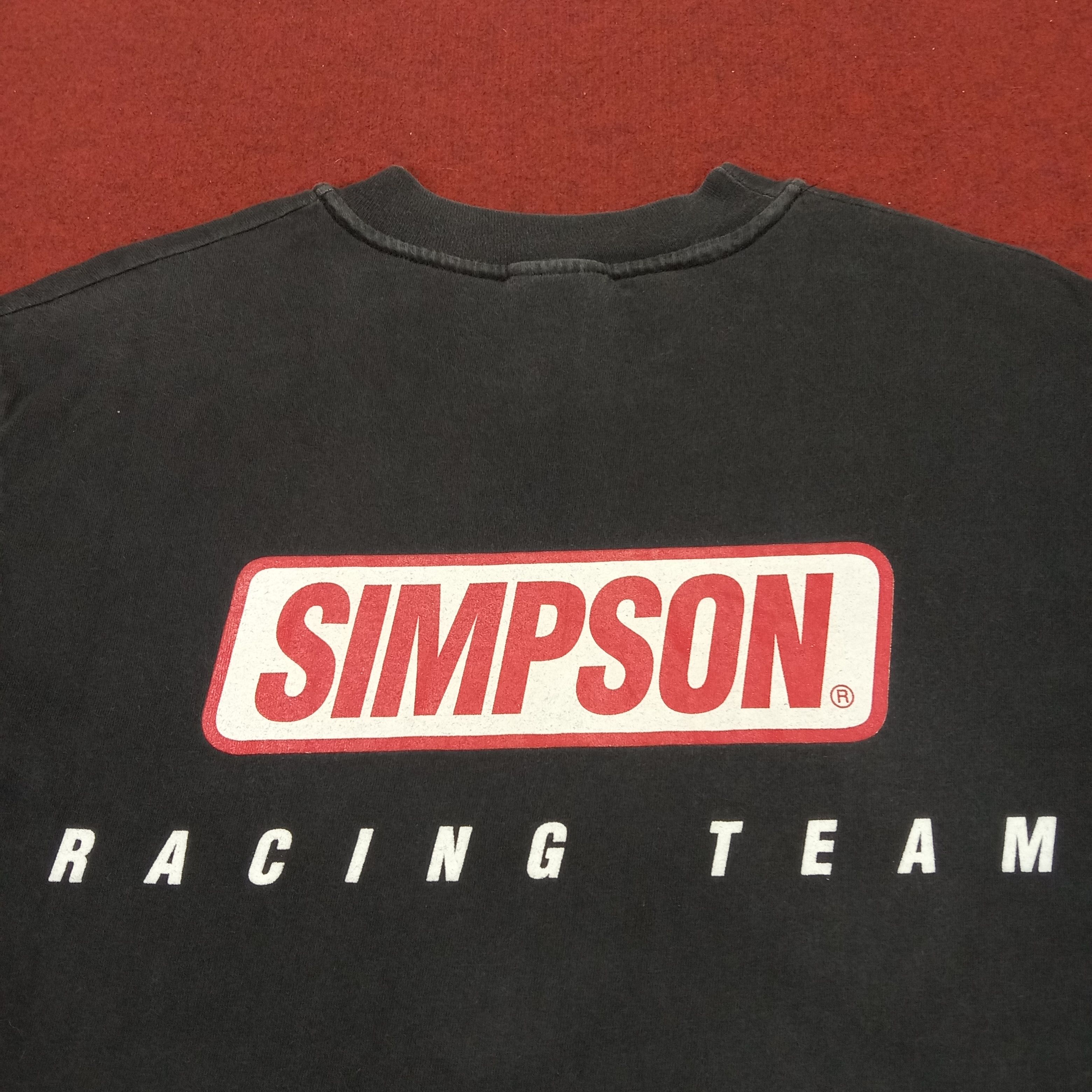 Hanes × Vintage Simpson Racing Team Vintage Tshirt Size US M / EU 48-50 / 2 - 2 Thumbnail