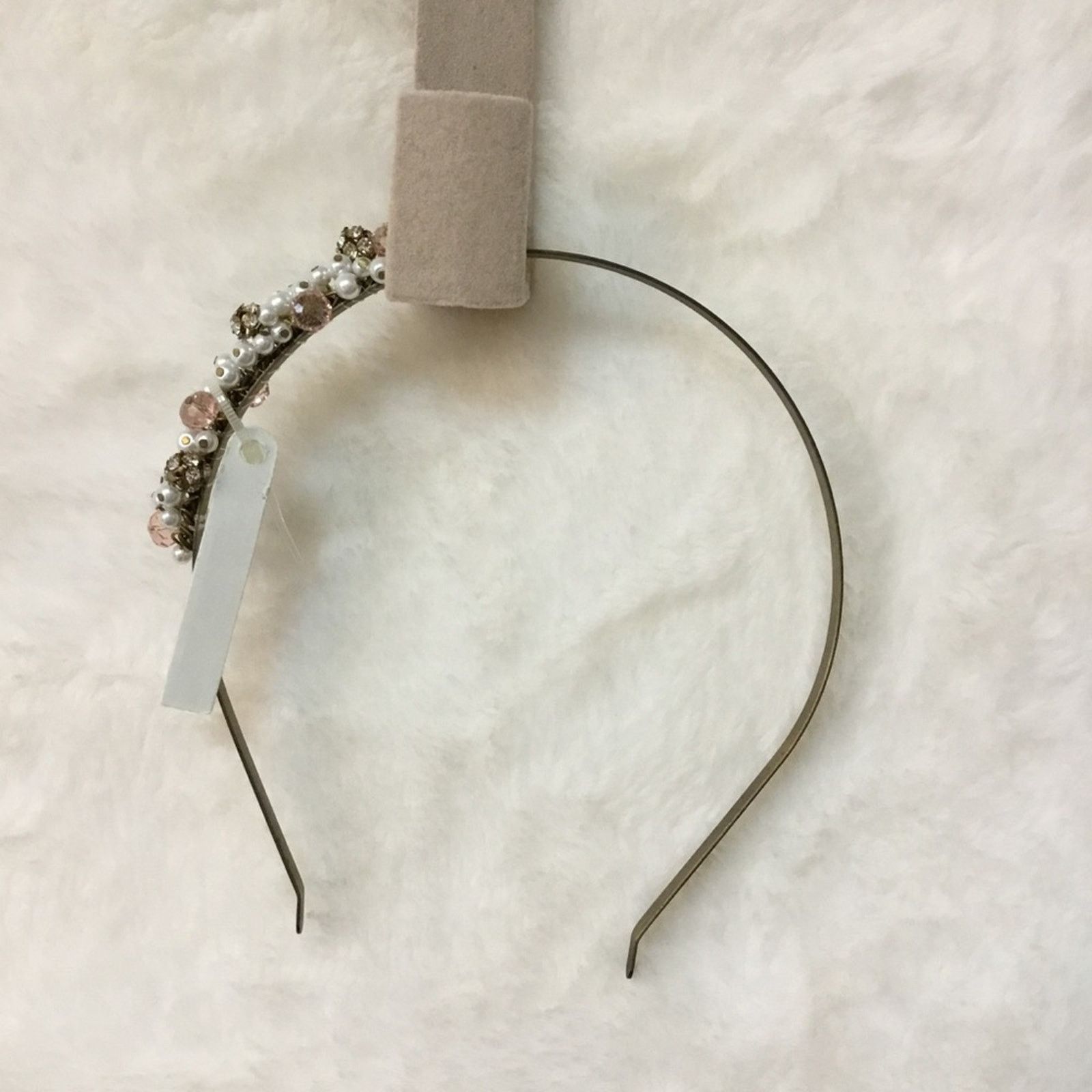 Other Pink & White Beaded Headband Size ONE SIZE - 3 Thumbnail