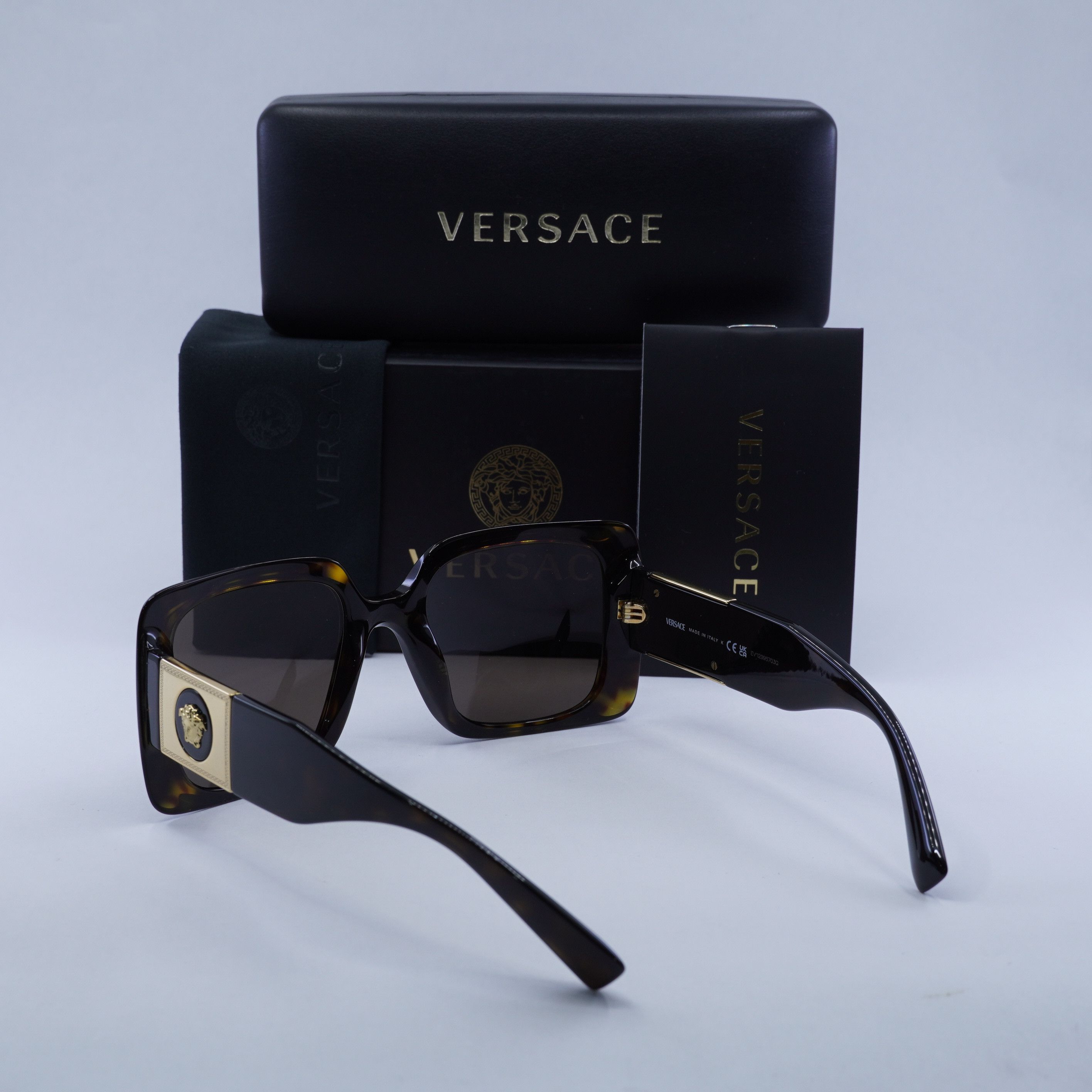 Versace Versace VE4405 108/73 Sunglasses Havana Square Frame Size ONE SIZE - 12 Thumbnail