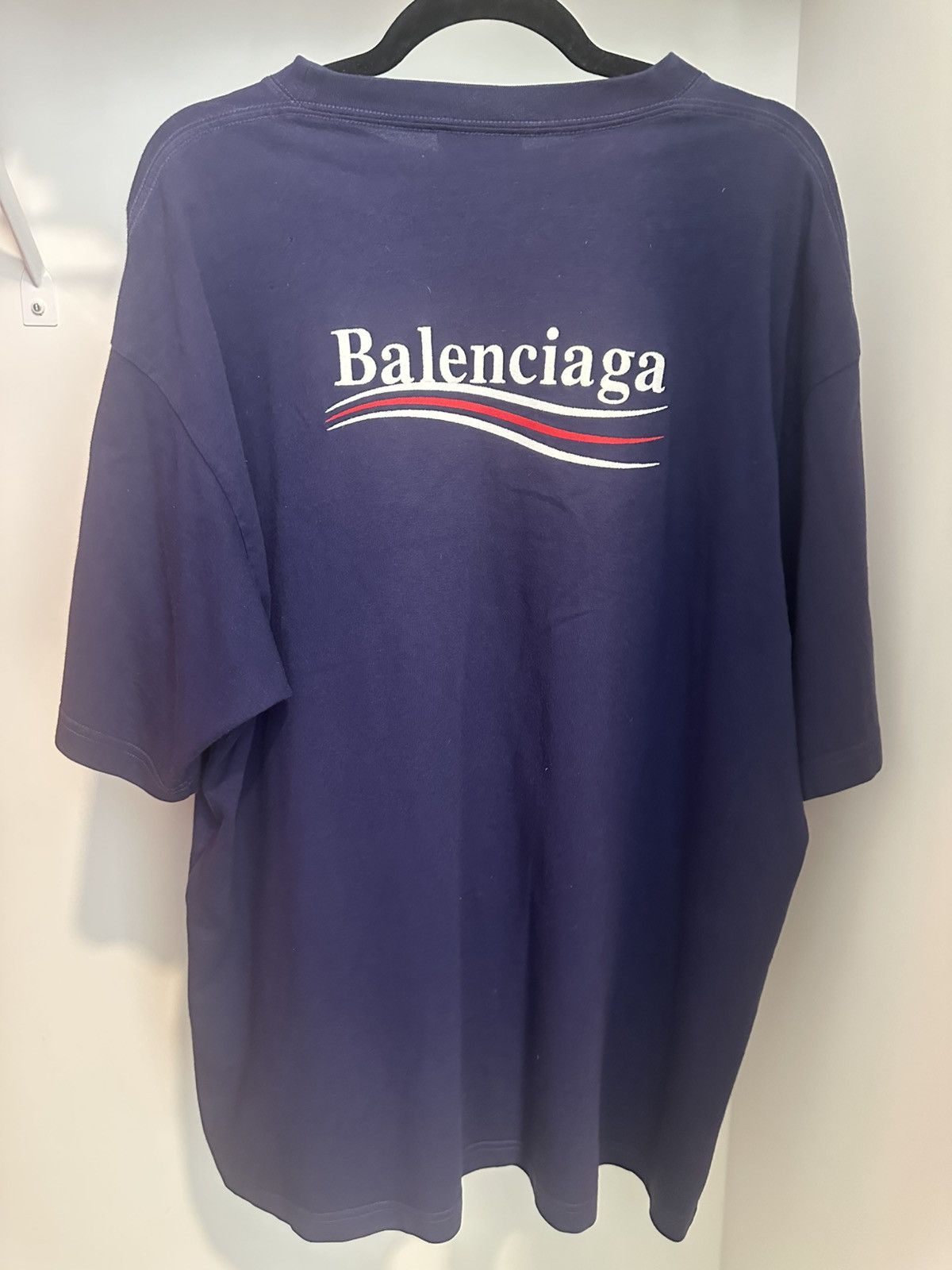 Balenciaga Balenciaga Blue ‘Political’ T-shirt Size US L / EU 52-54 / 3 - 2 Thumbnail