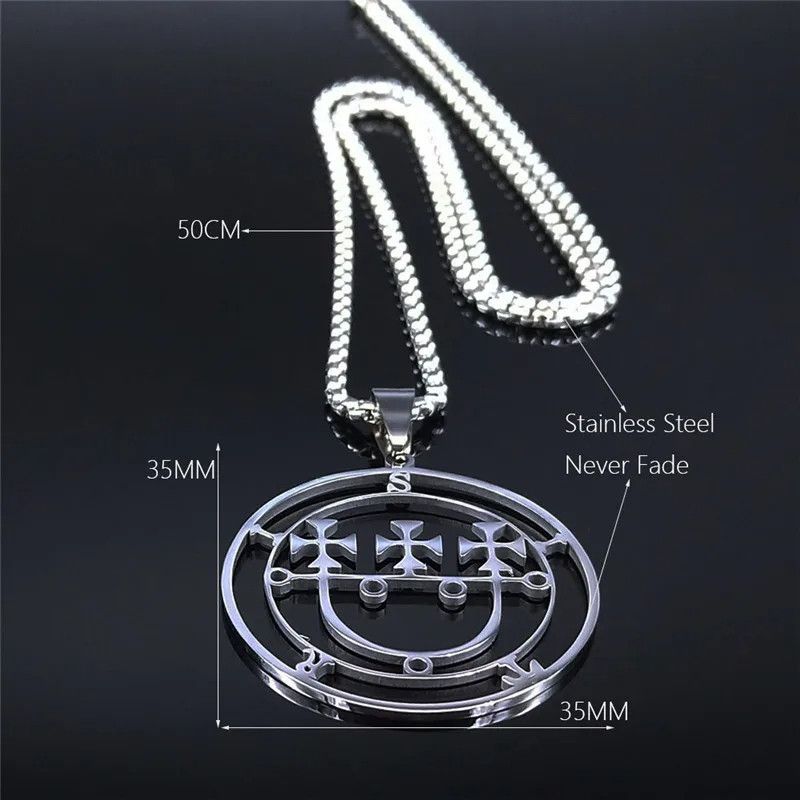 Jewelry Sigeal Sigil De Lucifer Pendant Necklace Emblem Talisman Size ONE SIZE - 5 Thumbnail