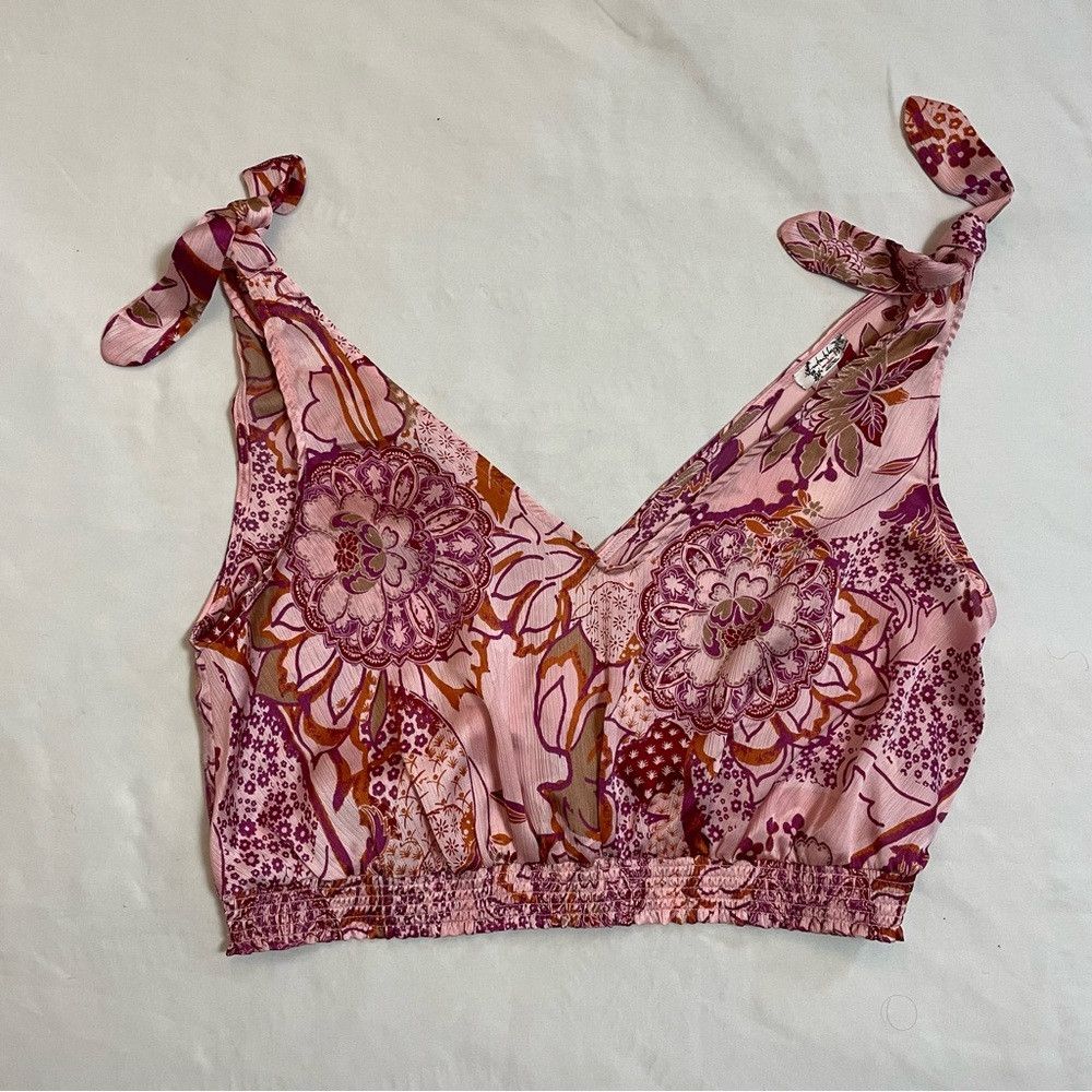 Free People NWT New Free People Weekend in Montauk Smocked Crop Tie Str Size XL / US 12-14 / IT 48-50 - 6 Thumbnail