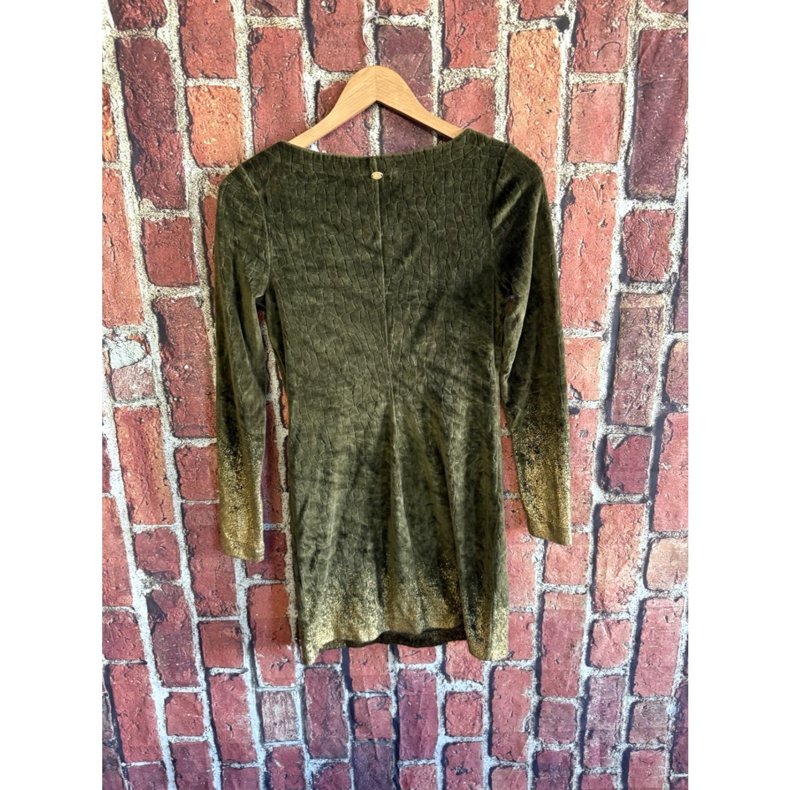 Juicy Couture Juicy Couture Dress Velour Green Small Women Sleepp Dress/Night Gown Sage Green Crew Neck Short Sleeve Pullover Logo Size S / US 4 / IT 40 - 2 Thumbnail