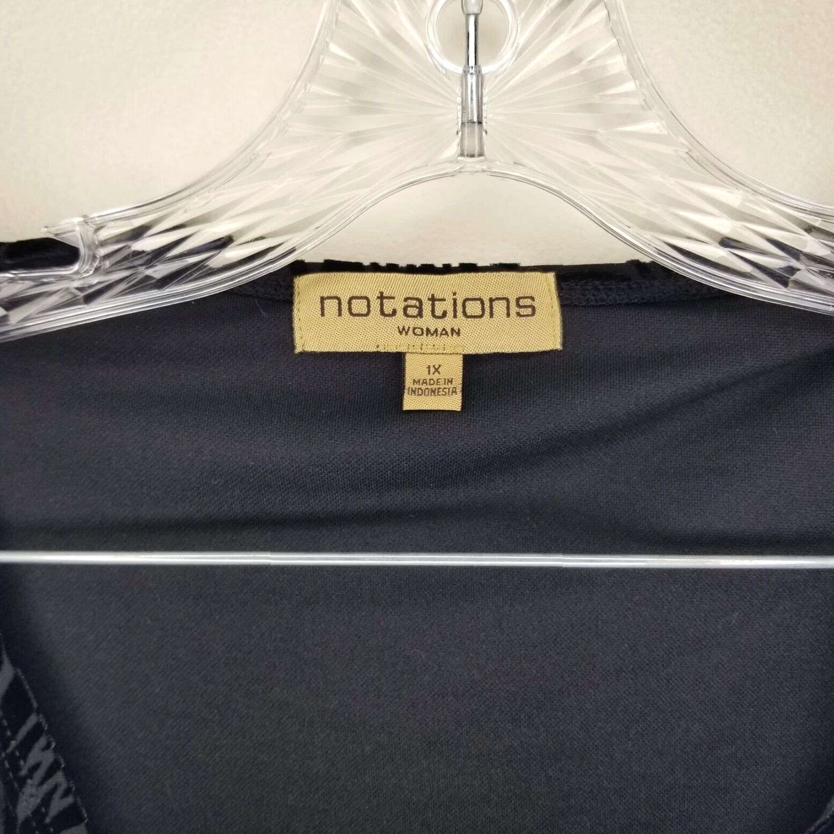 Vintage VINTAGE Notations Blouse Womens 1X Long Sleeve Black Felt Size 1X Size XL / US 12-14 / IT 48-50 - 3 Thumbnail