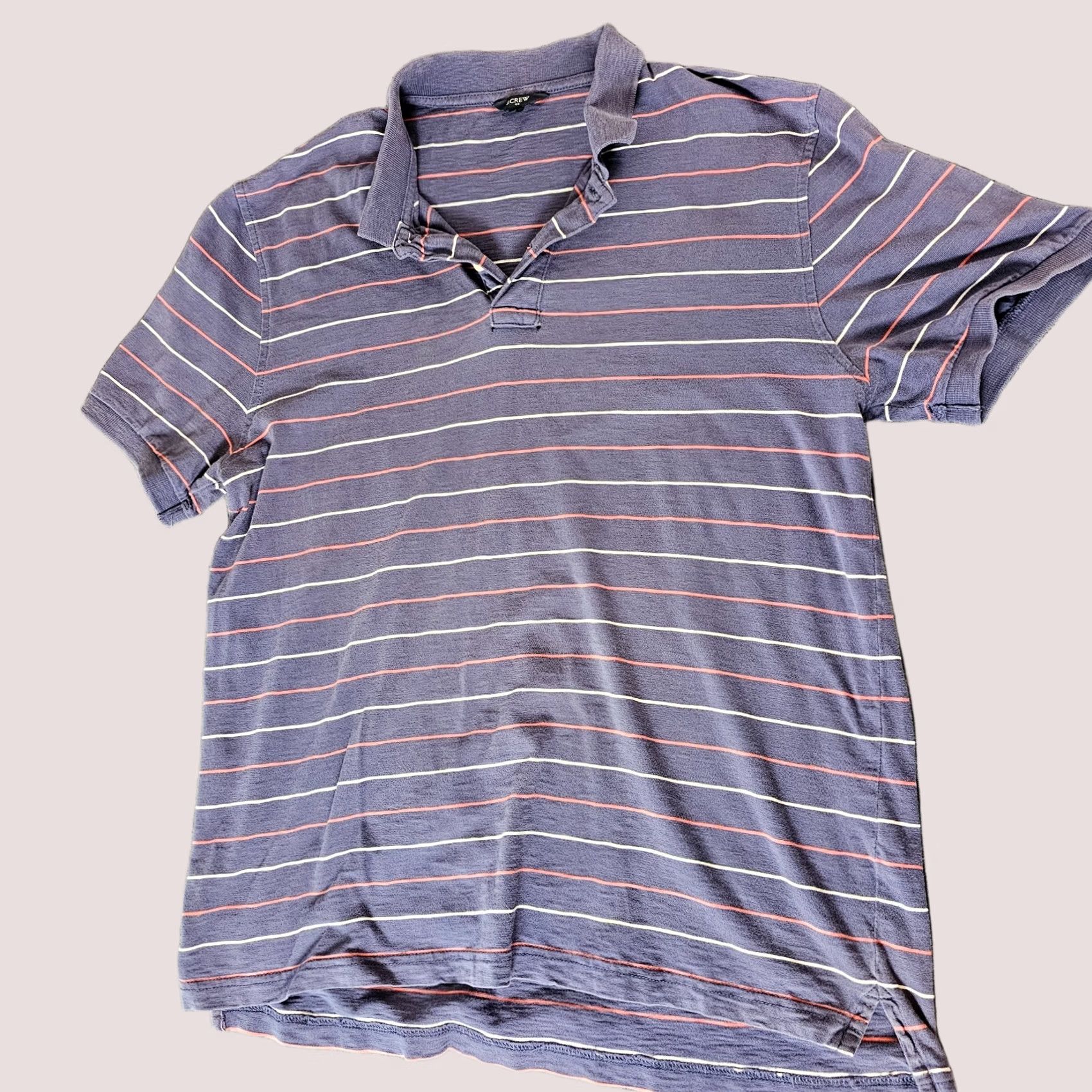 J.Crew J.CREW Polo Shirt Men's M Short Sleeve Purple Stripe Lightweight Performance Polo Shirt Core Sports Logo Embroidered Breathable Casual Golf Walking Size US M / EU 48-50 / 2 - 1 Thumbnail