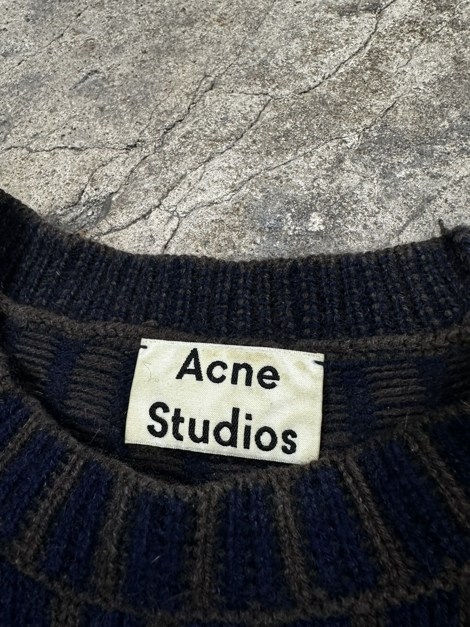 Acne Studios Acne Studios Wool Stripped Kite Stripes Knit Sweater Navy Size US M / EU 48-50 / 2 - 4 Thumbnail