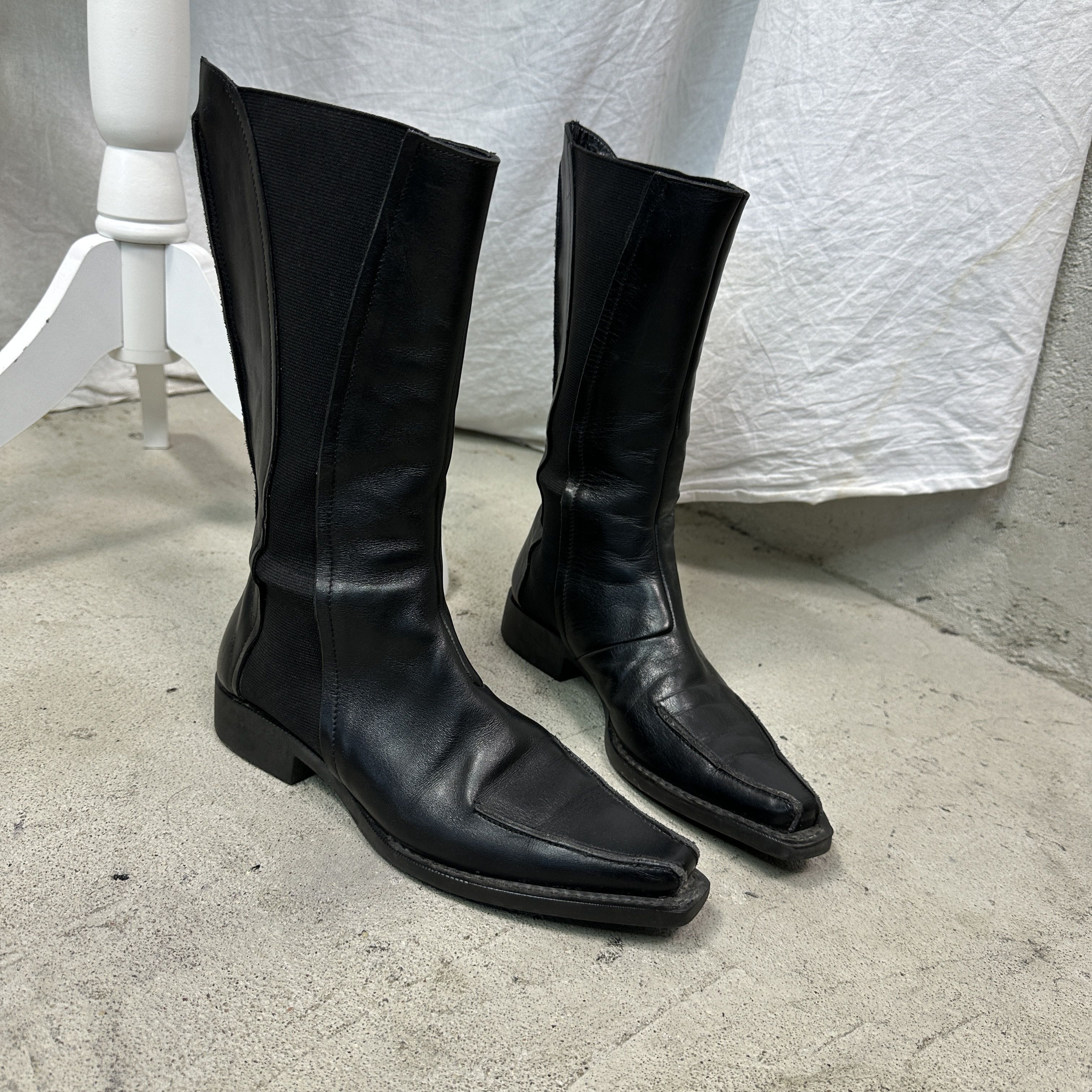 Pollini Vintage Grunge Leather Studio Pollini Pointy Boots Y2K Size US 8 / IT 38 - 4 Thumbnail