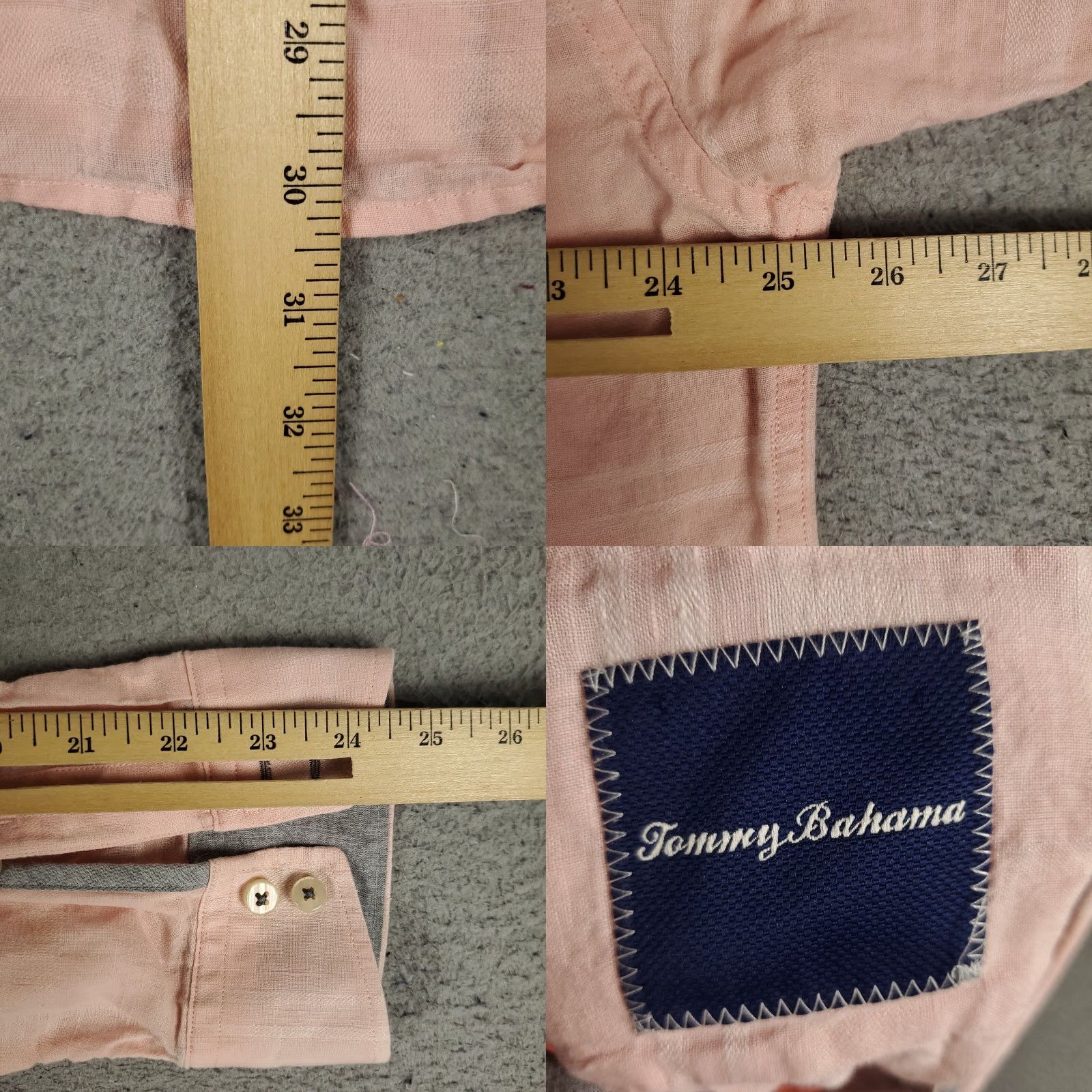 Tommy Bahama Tommy Bahama Shirt Mens XL Pink Striped Linen Cotton Button-Up Long Sleeve Casual Size US XL / EU 56 / 4 - 8 Thumbnail