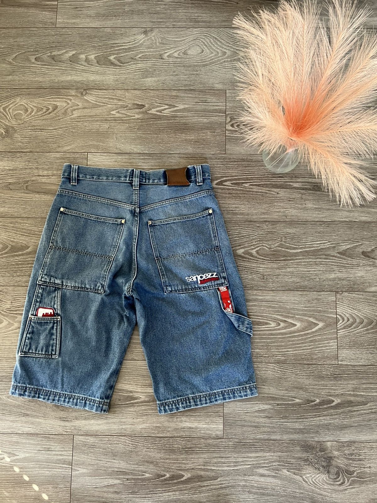 Designer × Vintage ‼️Vintage Sancezz Denim Hip Hop Affliction USA Shorts‼️ Size US 34 / EU 50 - 4 Thumbnail