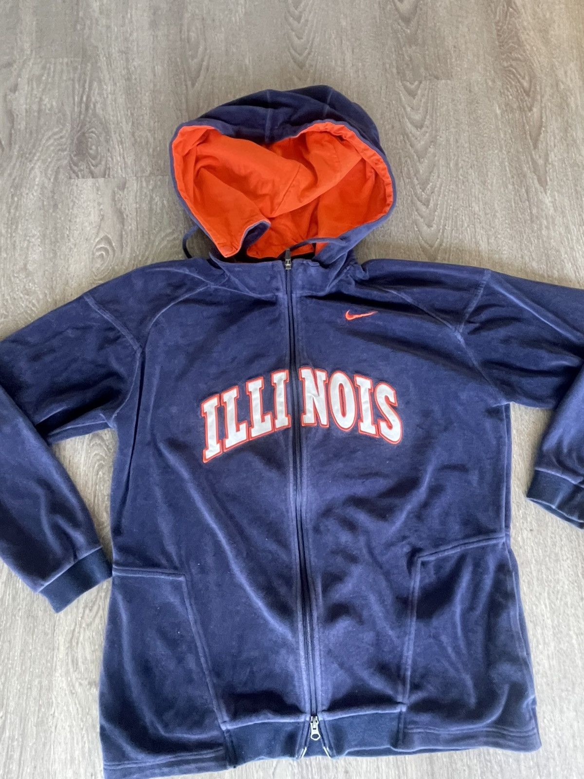 Nike Nike Fighting Illini Suede Snap-on Hoodie Women’s XL Size XL / US 12-14 / IT 48-50 - 2 Thumbnail