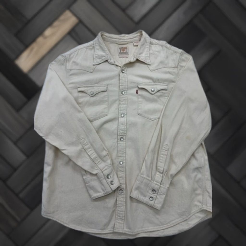 Levi's Levi's Boys Western Natural Denim Shirt XL Snap Button Front Size US XL / EU 56 / 4 - 1 Thumbnail