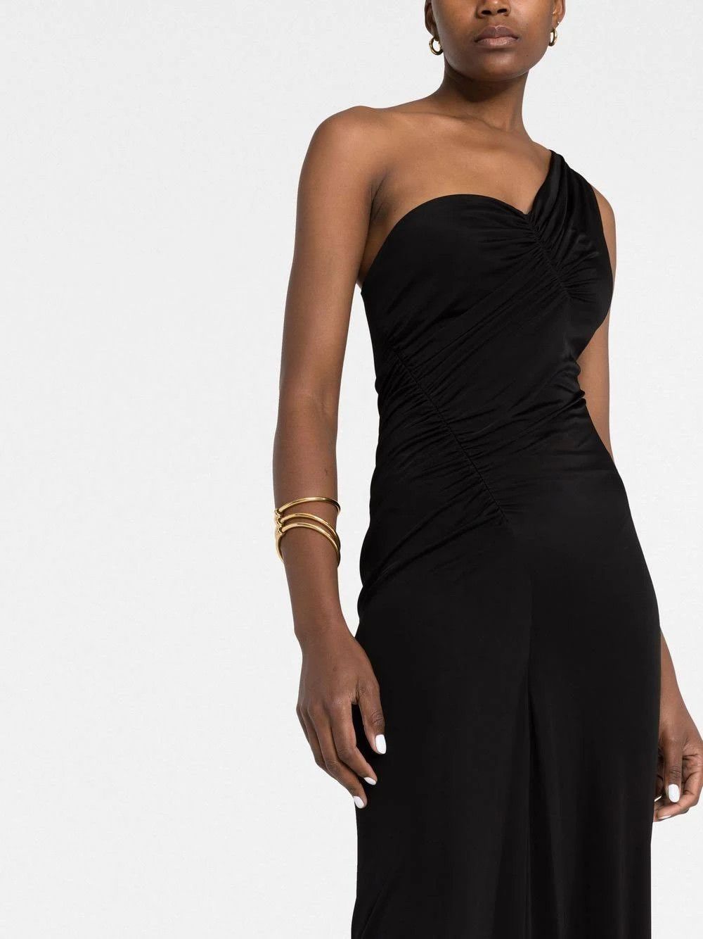 Saint Laurent Paris o1bcso1str1124 Maxi Dress in Black Size XL / US 12-14 / IT 48-50 - 3 Thumbnail