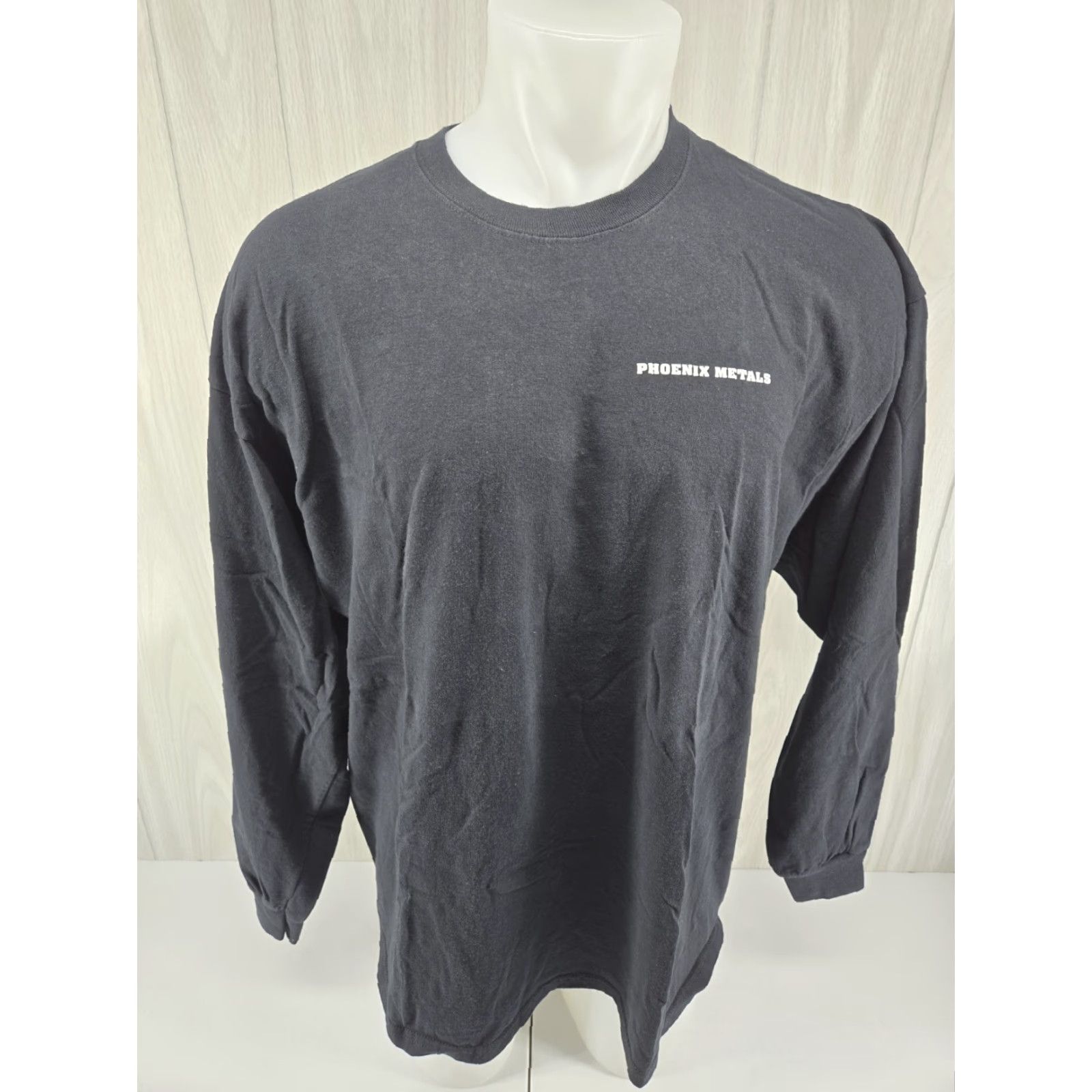 Vintage PHOENIX METALS Black Cotton Long Sleeve T-Shirt 2XL Mens Shirt Crew Neck Logo 100% Cotton Vintage? No Size US XXL / EU 58 / 5 - 3 Thumbnail