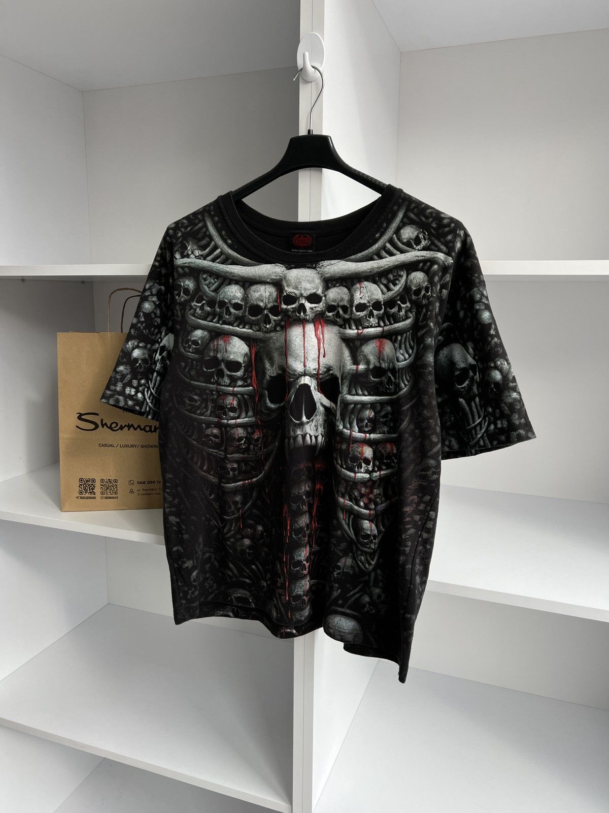 Band Tees × Vintage Vintage Spiral Y2k Skull Ed Hardy Style tee Size US XL / EU 56 / 4 - 2 Thumbnail