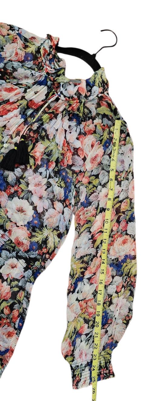 Anthropologie The Marais Printed Chiffon Maxi Dress Floral Sheer Overlay Size L / US 10 / IT 46 - 13 Thumbnail