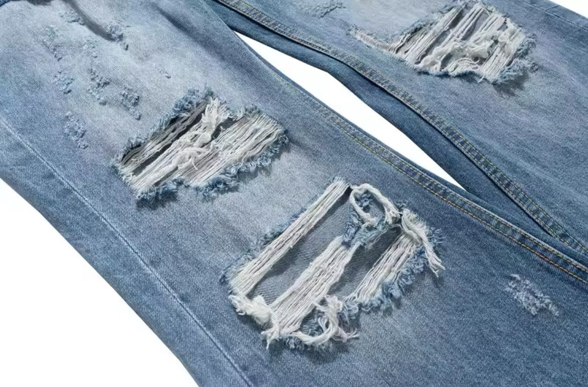 Japanese Brand Y2K Washed Ripped Micro Flare Jeans Size US 36 / EU 52 - 7 Thumbnail