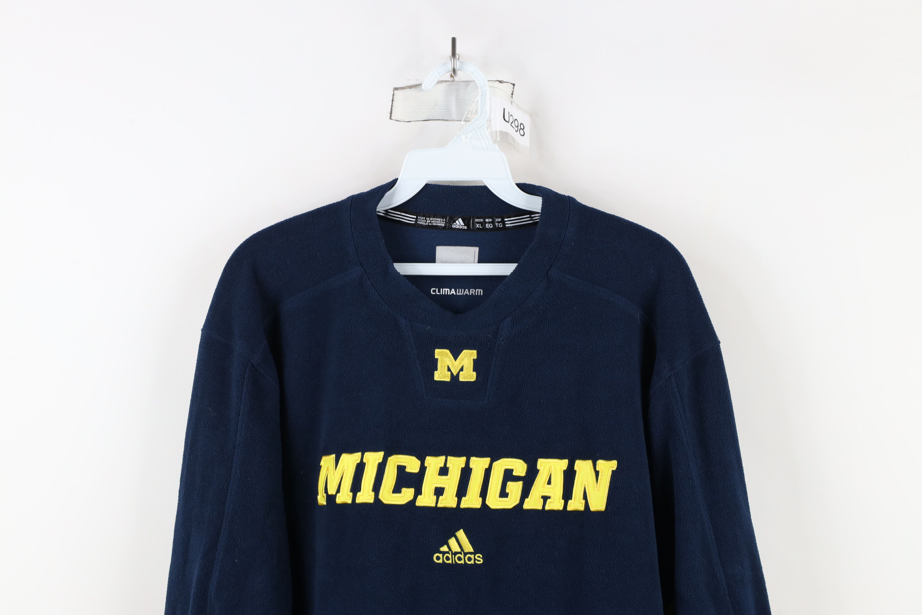 Adidas × Vintage Adidas University of Michigan Football Fleece Sweater Blue Size US XL / EU 56 / 4 - 2 Thumbnail