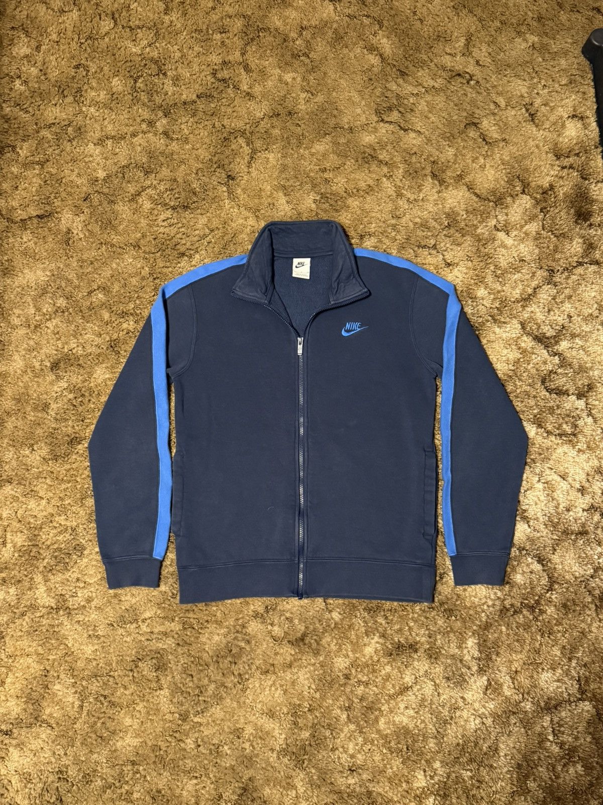 Nike Vintage Y2K Nike Full Zip Up Sweatshirt Blue Small Size US S / EU 44-46 / 1 - 1 Thumbnail