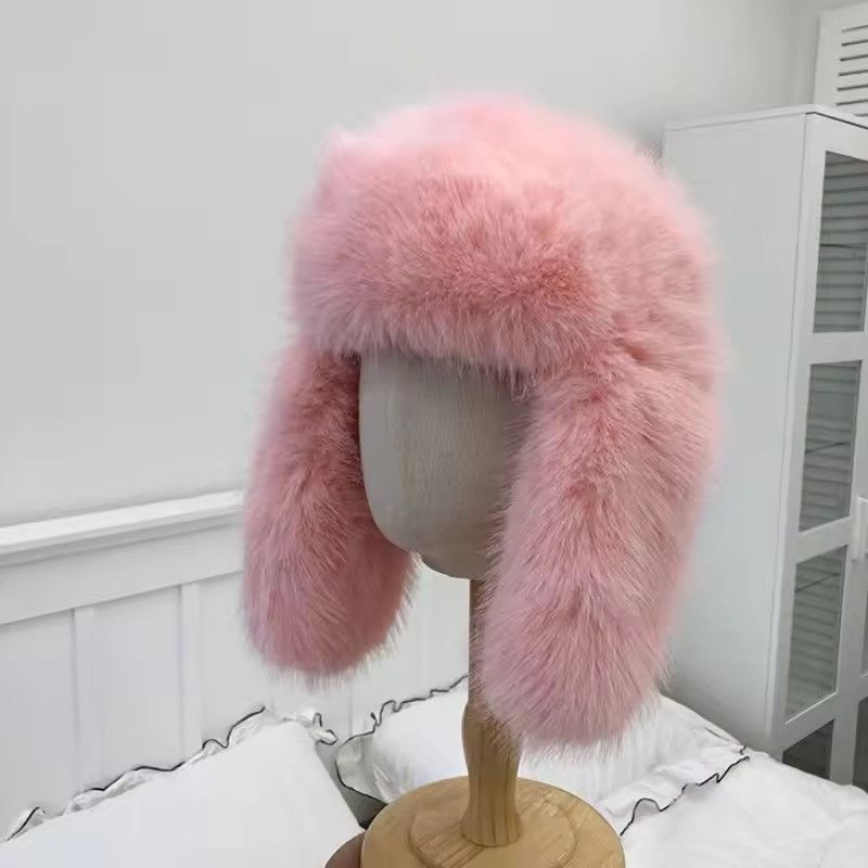 Japanese Brand 🔥 Faux Fur Hat | Winter Trapper Style | Soft & Cozy | Size ONE SIZE - 3 Thumbnail