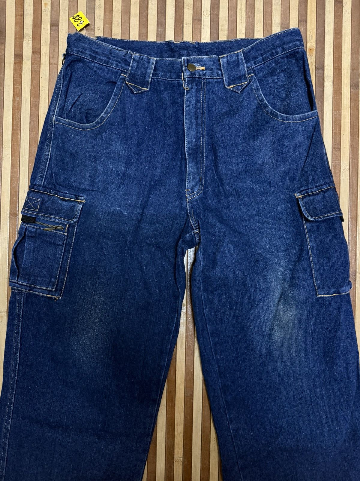 Japanese Brand Denim Cargo Pants Streetwear Multipocket Tactical Pants Size US 33 - 2 Thumbnail
