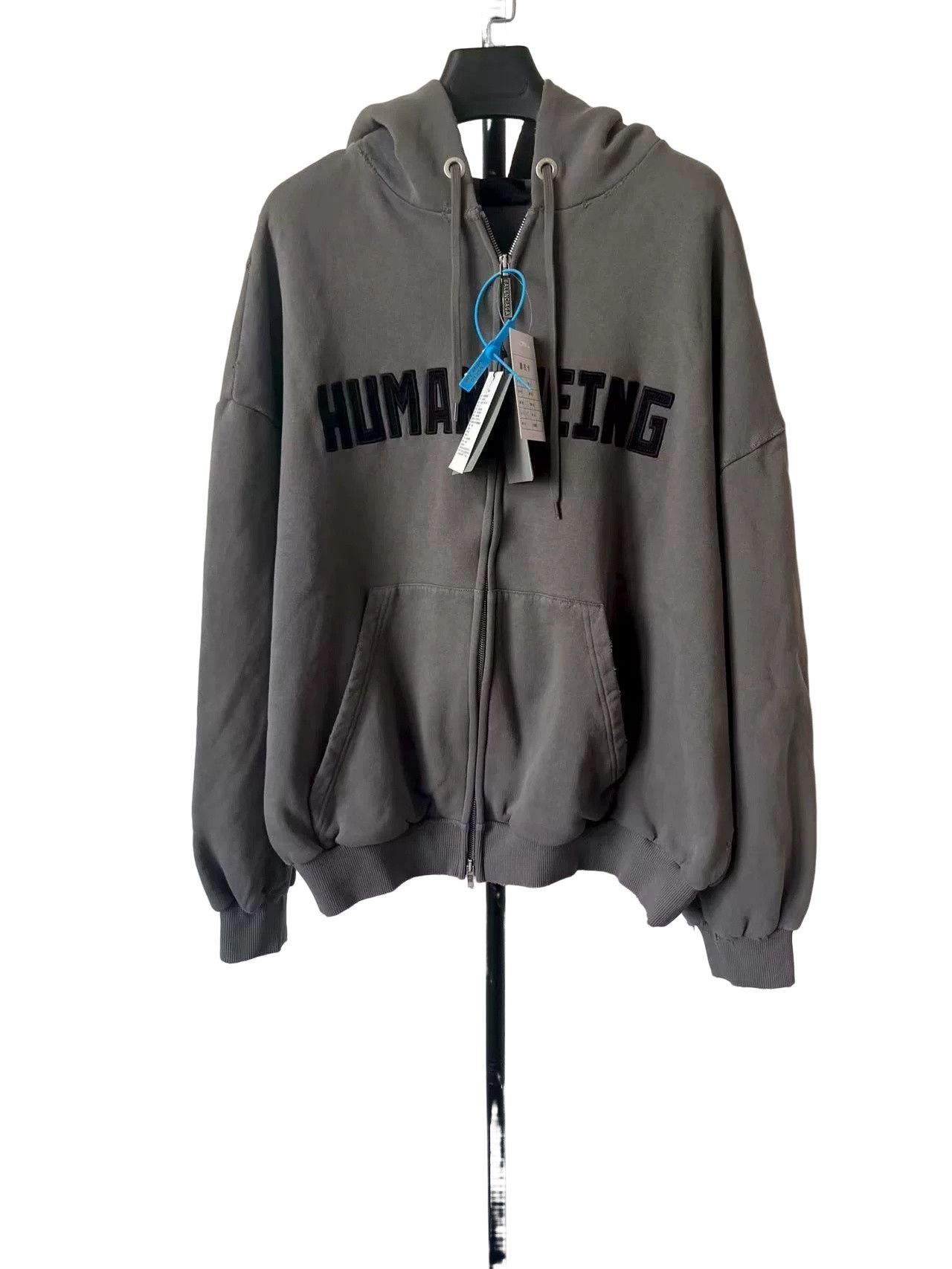 Balenciaga Balenciaga Human Being Zip Hoodie Gray XL Size US XL / EU 56 / 4 - 1 Thumbnail