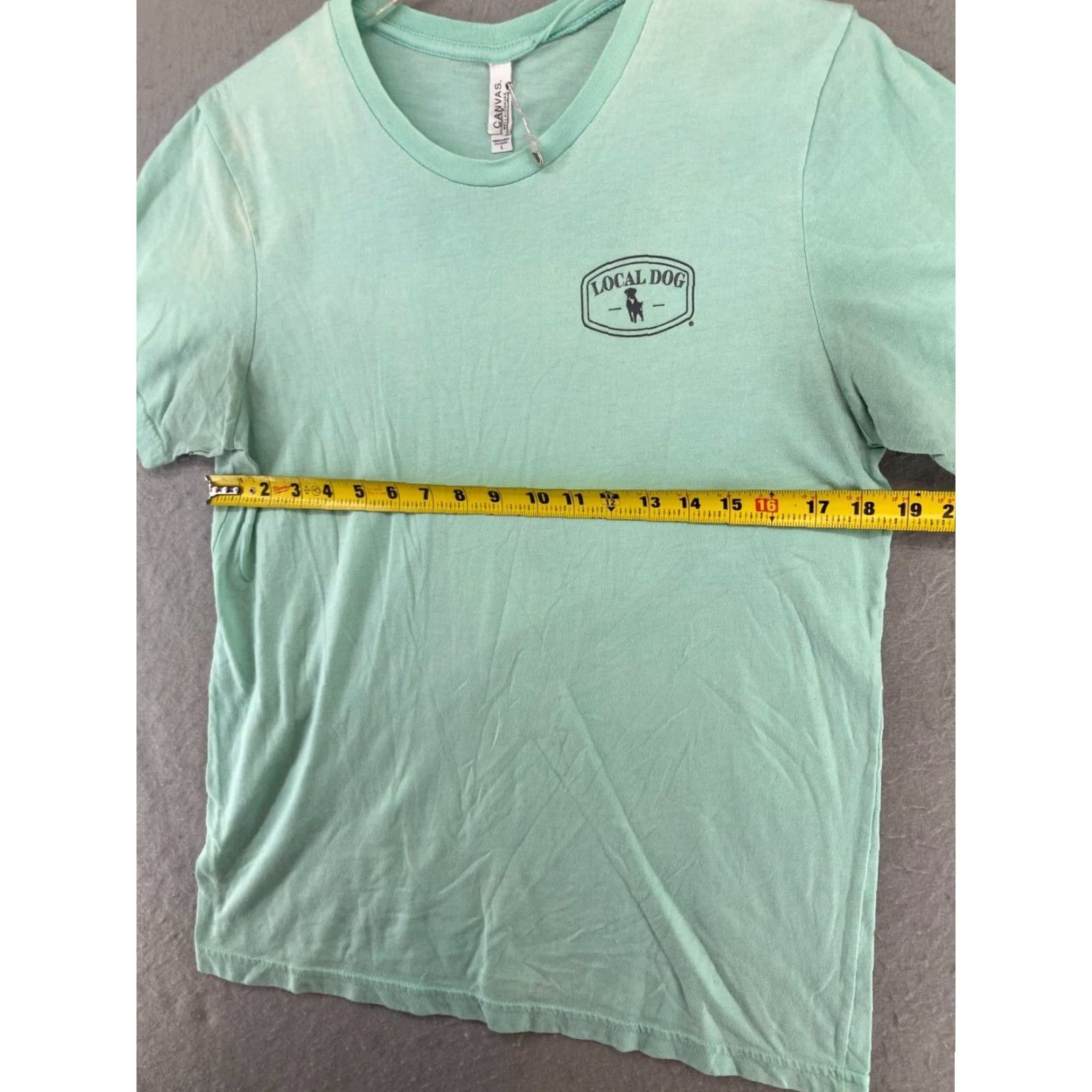 Vintage Canvas Dog Graphic Print T-Shirt Large Green Short Sleeve Mens Folly Beach SC Size US L / EU 52-54 / 3 - 2 Thumbnail