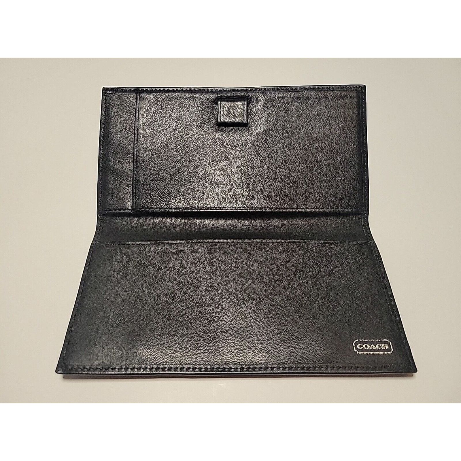 Coach × Vintage Vintage Coach Black Leather ID Card Case Bifold