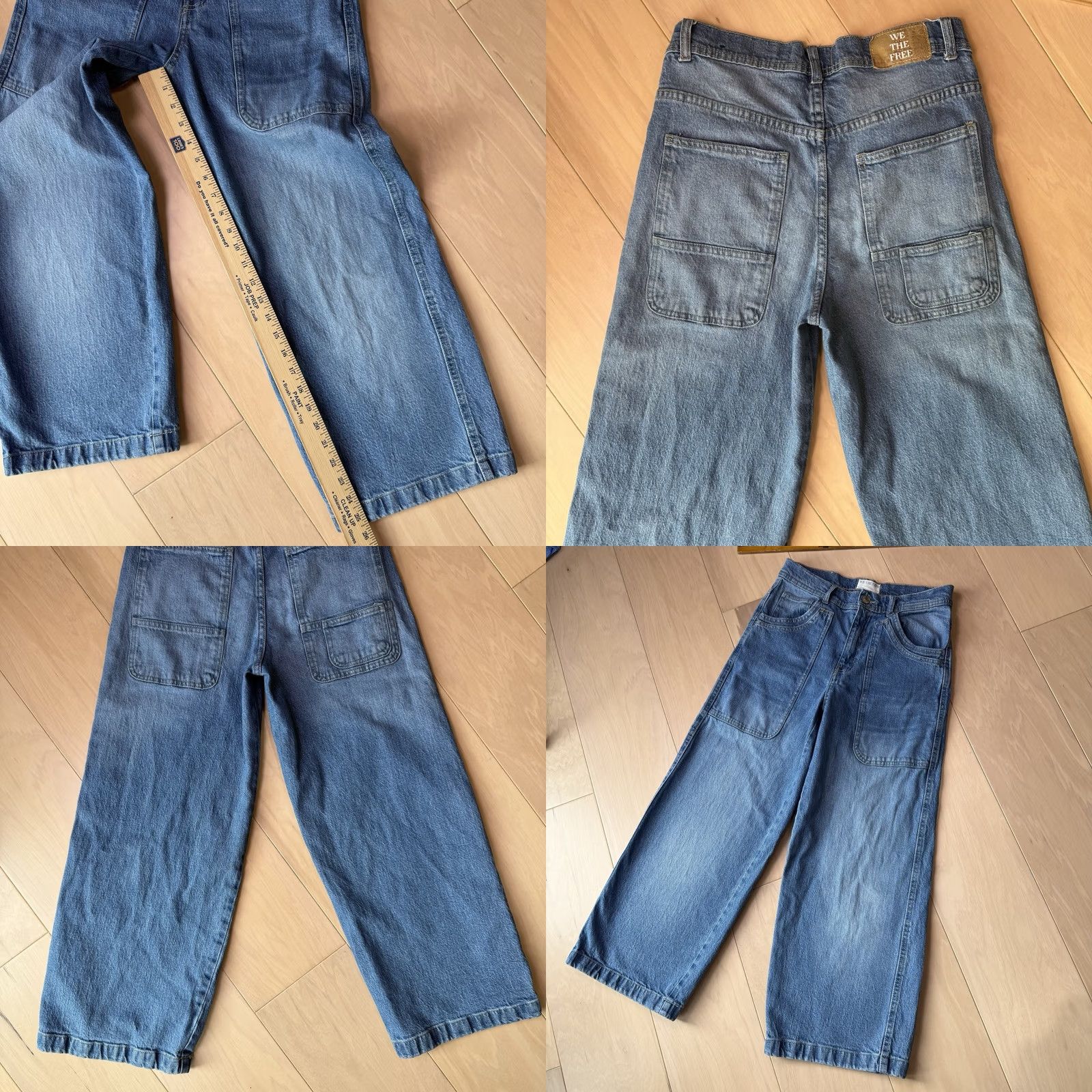 Free People Free People Piper Mid Rise Crop Wide Leg Jeans Women's 28 Blue Summer Glam Boho Size 28" / US 6 / IT 42 - 8 Thumbnail