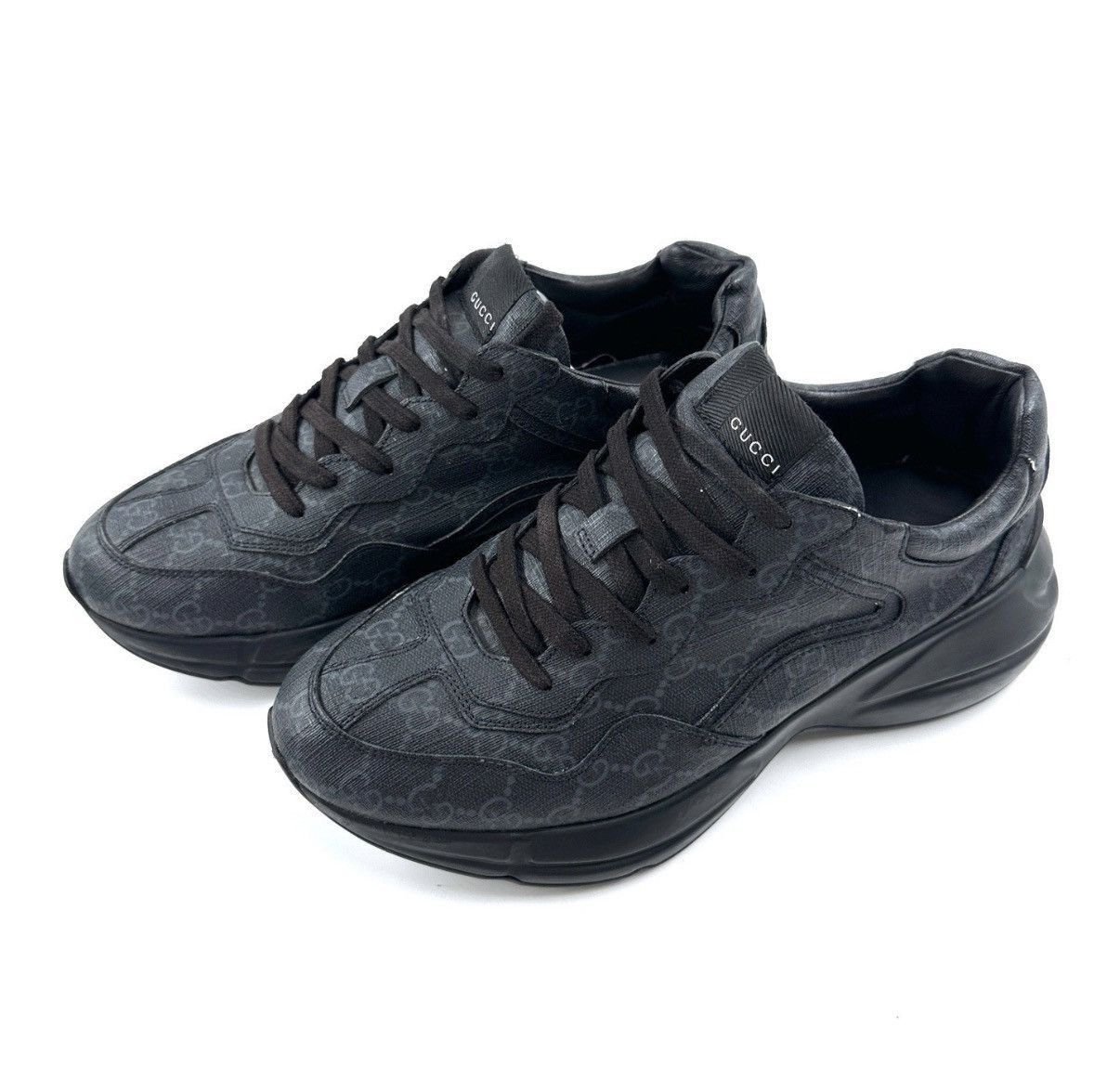Gucci Black Low-Top Sneakers with Pattern Size US 8.5 / EU 41-42 - 1 Thumbnail
