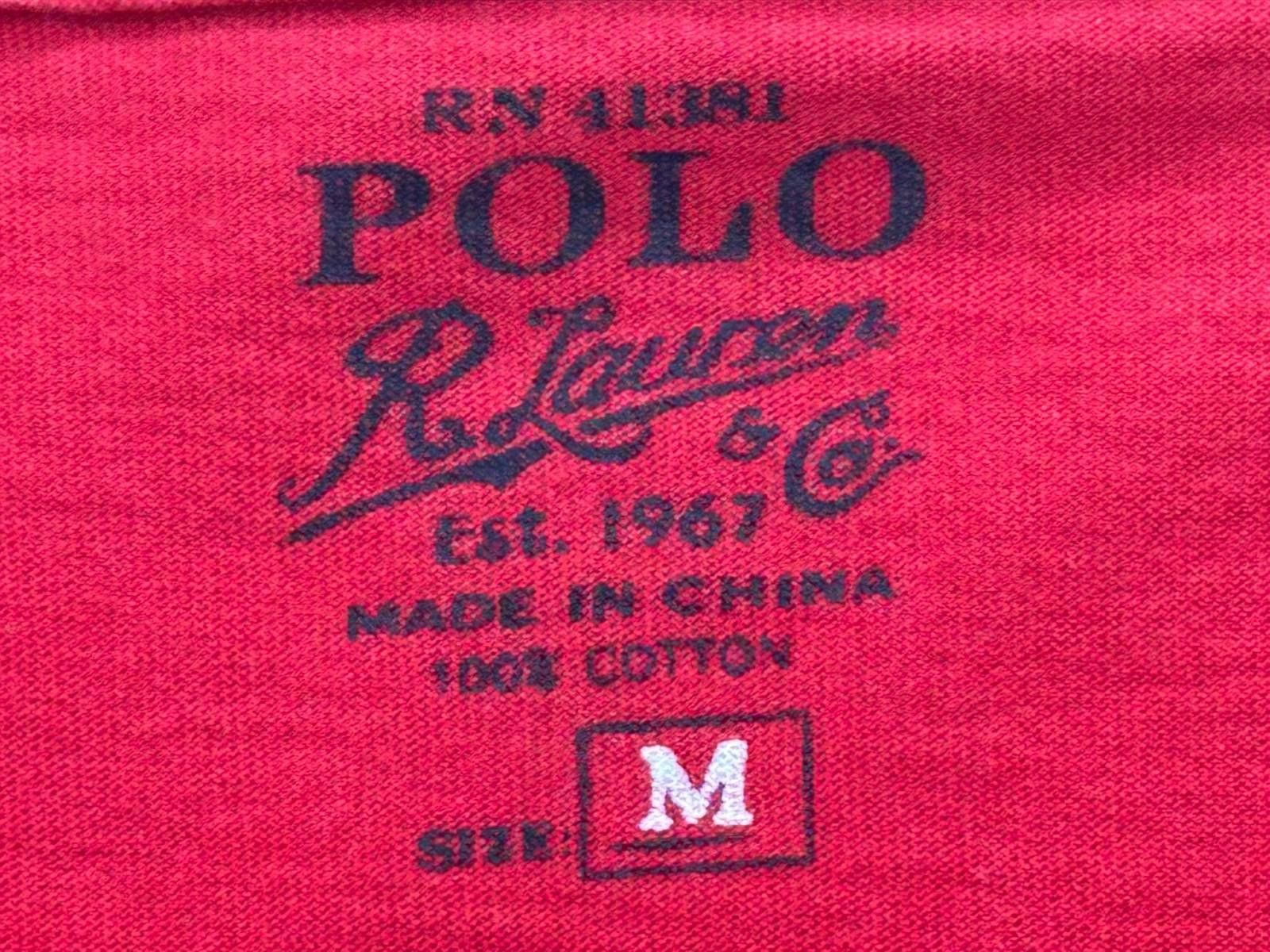 Polo Ralph Lauren Polo Ralph Lauren 100% Cotton Pocketed T-Shirt Red Mens M Size US M / EU 48-50 / 2 - 5 Thumbnail